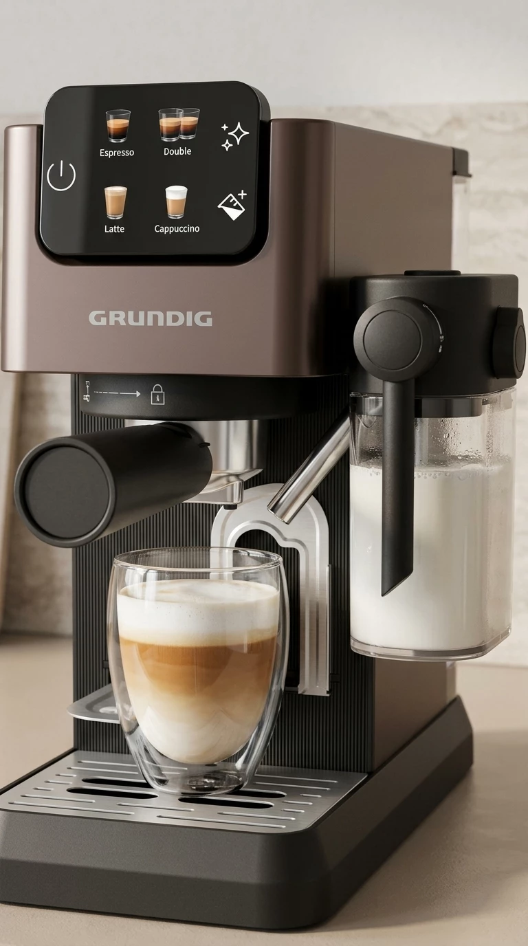 Grundig Espressomaschine KSM 5330, 1628W Kaffeevollautomat mit 15 Bar & Touch‑Display