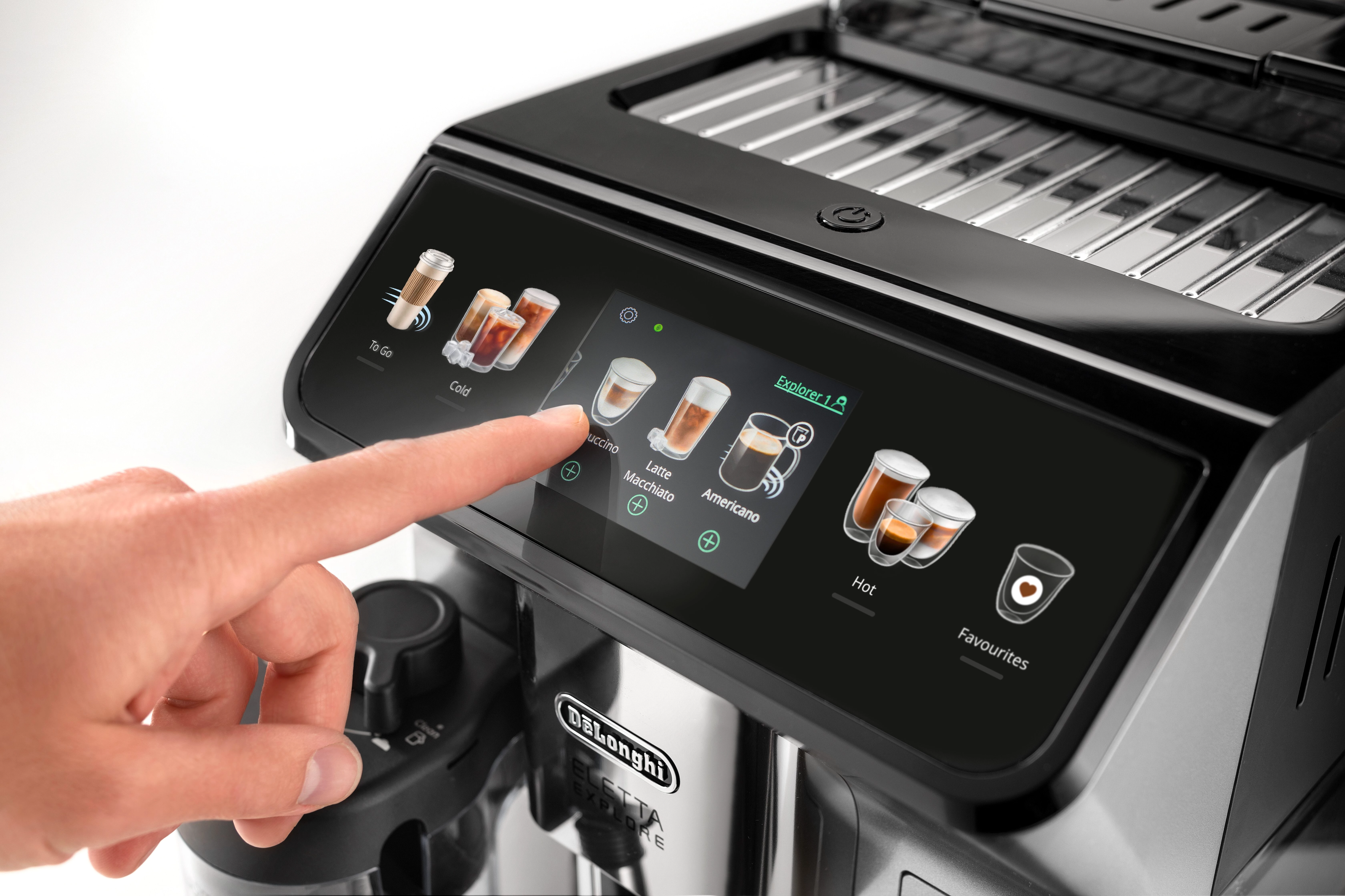 De'Longhi Kaffeevollautomat Eletta Explore ECAM450.55.S - 40 Rezepte, heißer & kalter Milchschaum