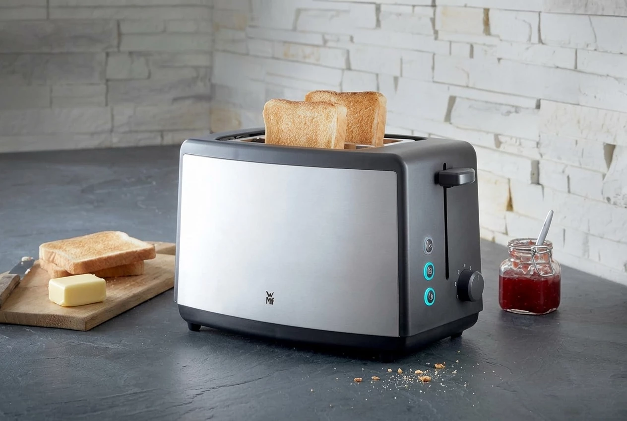 WMF Toaster Bueno Edition, 2-Scheiben-Toaster mit integriertem Brötchenaufsatz, 2 kurze Schlitze