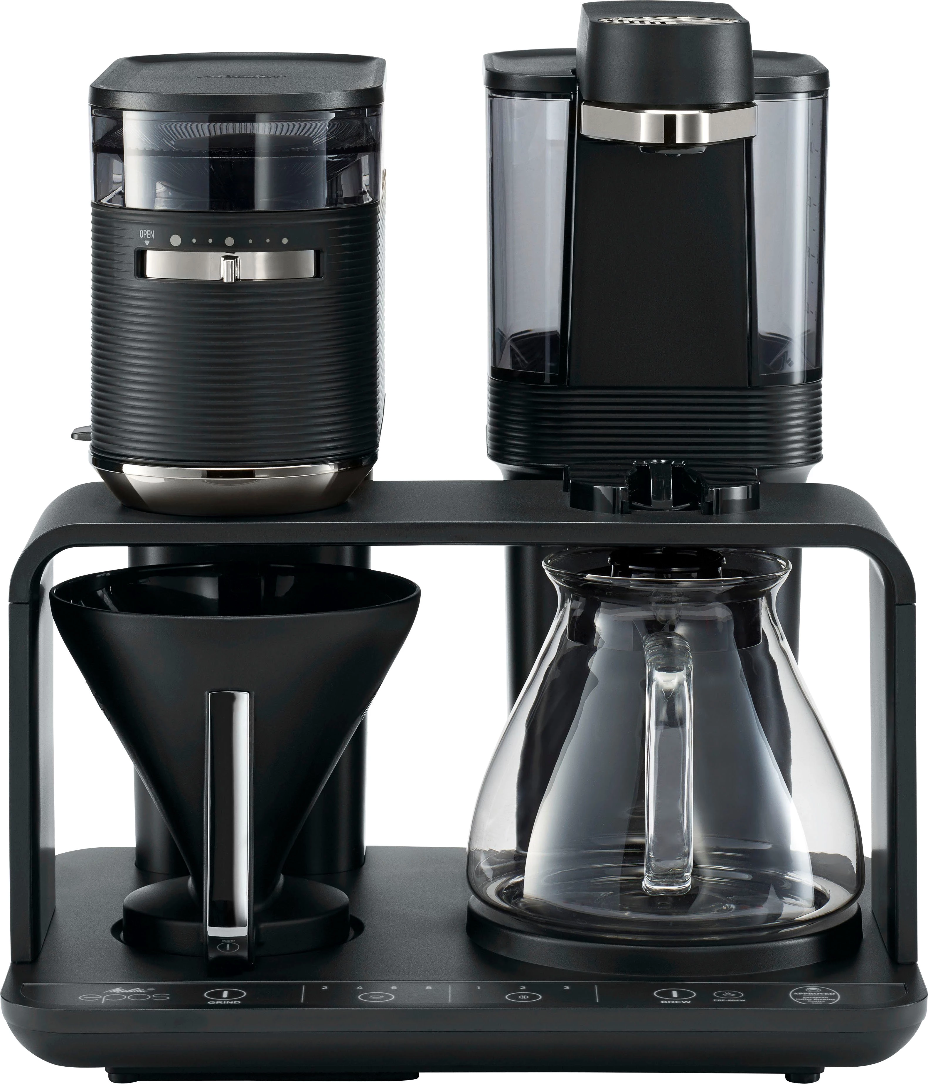 Melitta Kaffeemaschine mit Mahlwerk EPOS® 1024-03, 1l Kaffeekanne, Papierfilter 1x4