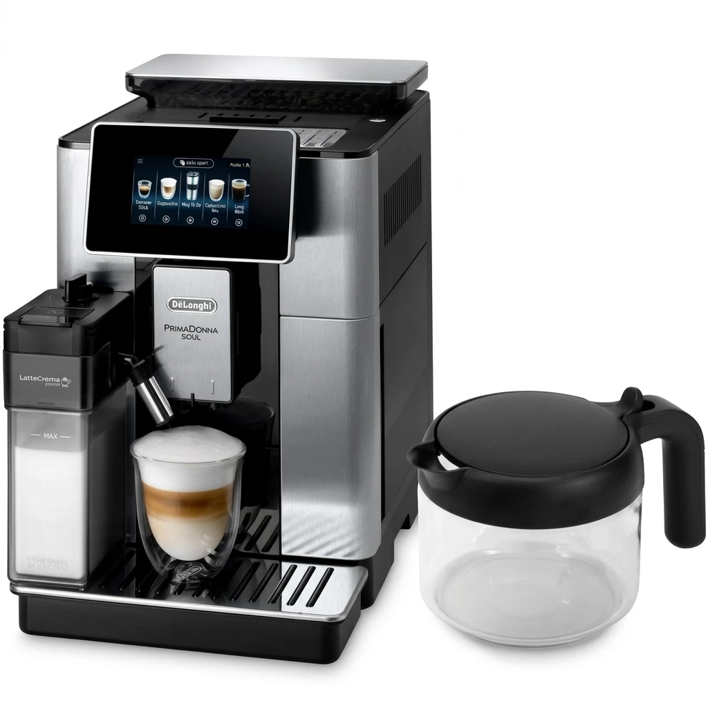 De'Longhi Kaffeevollautomat PrimaDonna Soul ECAM610.75.MB - Mit Kaffeekannen-Funktion
