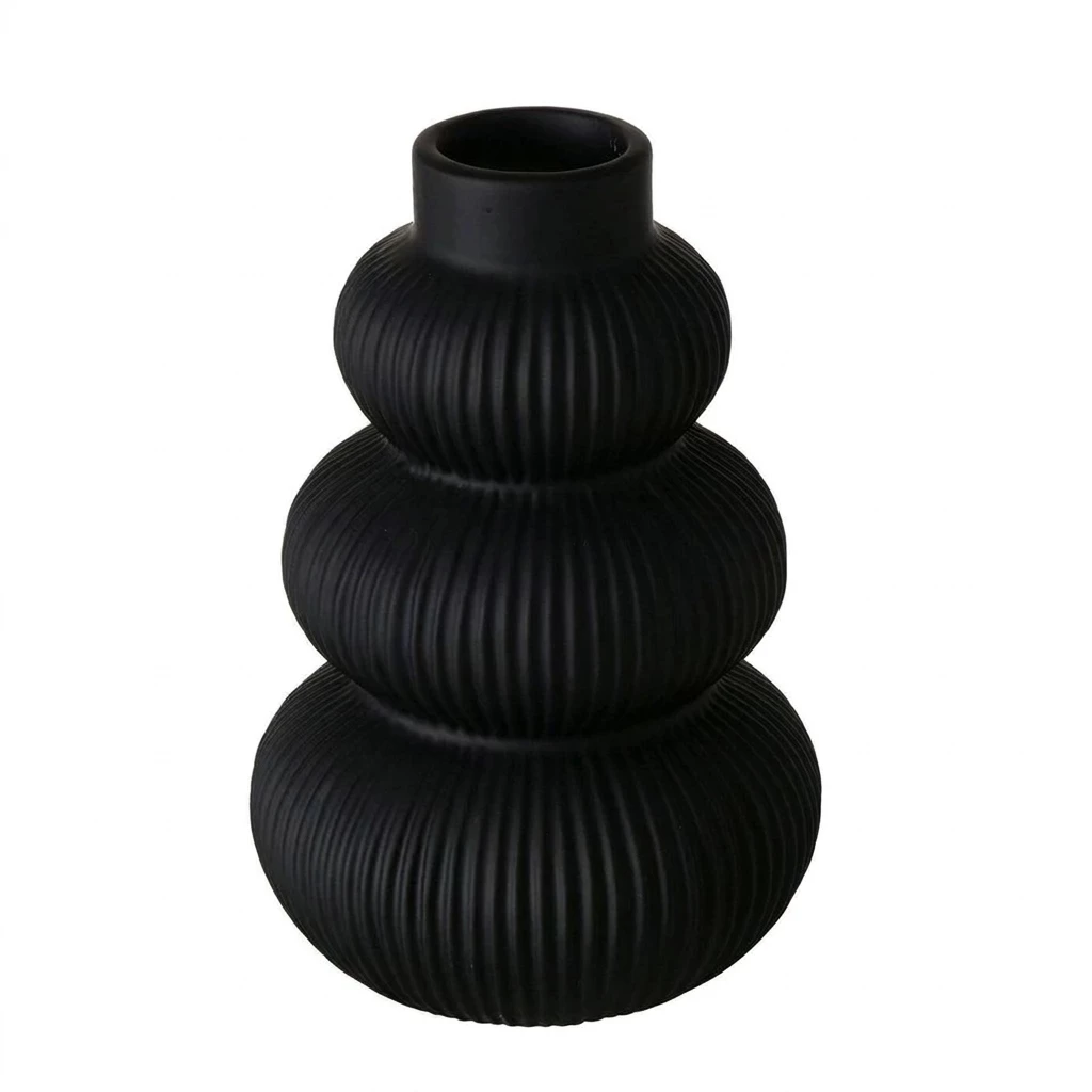 BOLTZE GRUPPE GmbH Dekovase Schwarze Vase aus Keramik MAURICE, 21 cm (einzeln)