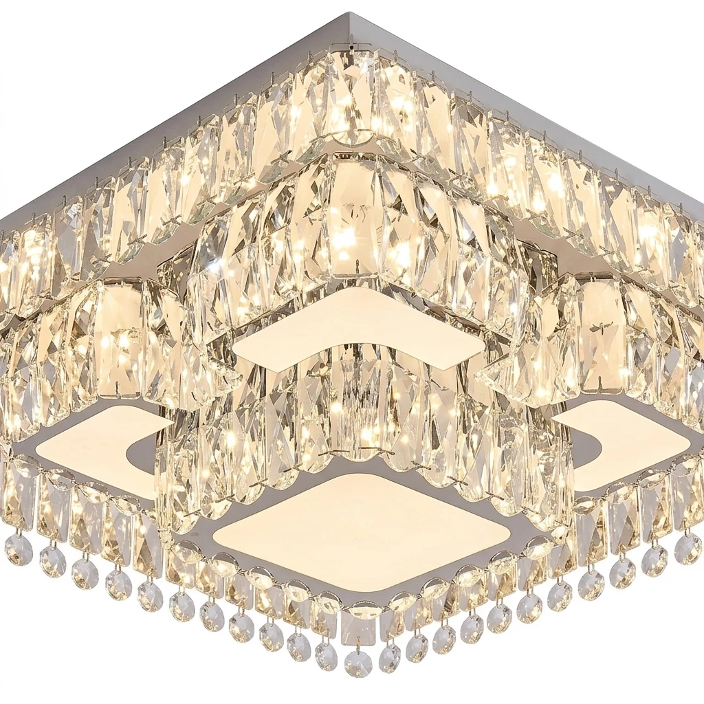 Eurohandisplay LED Deckenleuchte LED Deckenleuchte Kristall Lichtfarbe einstellbar mit