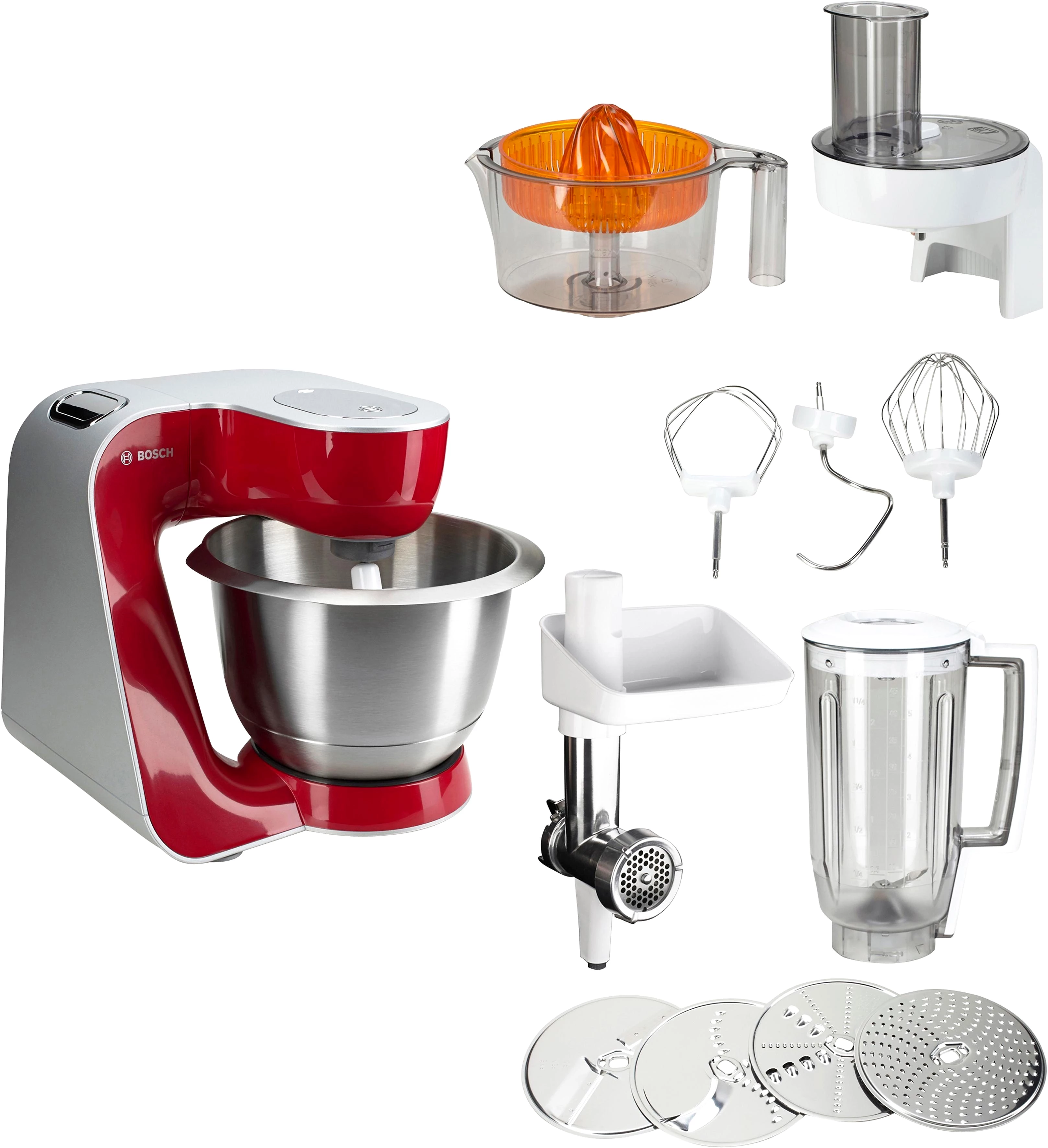 BOSCH Küchenmaschine MUM5 Styline MUM56740, 900 W, 3,9 l Schüssel, Schüssel 3,9l Edelstahl