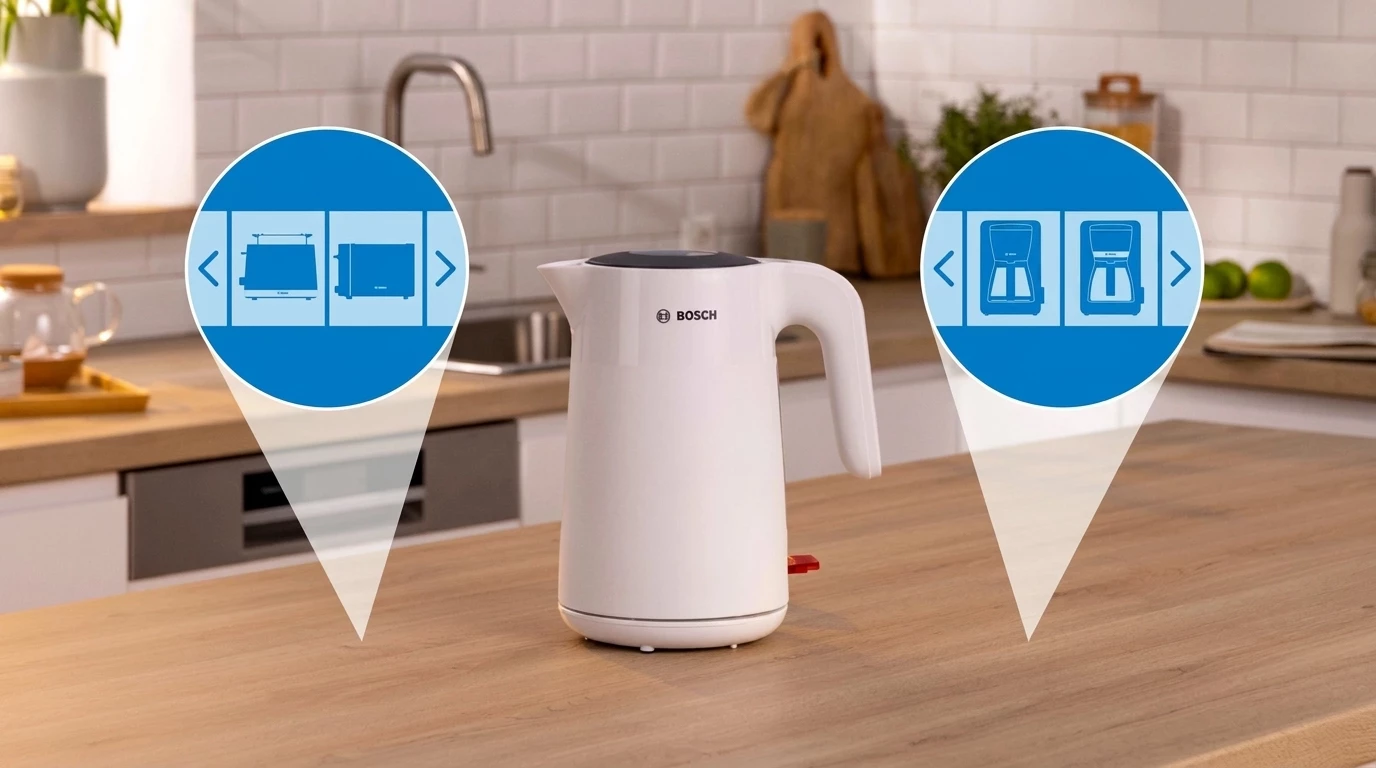 BOSCH Wasserkocher MyMoment TWK2M161, Abschaltautomatik, Überhitzungschutz, Tassenanzeige, 1,7 l