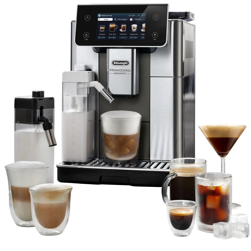 De'Longhi Kaffeevollautomat Primadonna Aromatic ECAM630.75.TM - 35 eiskalte & heiße Kaffeerezepte