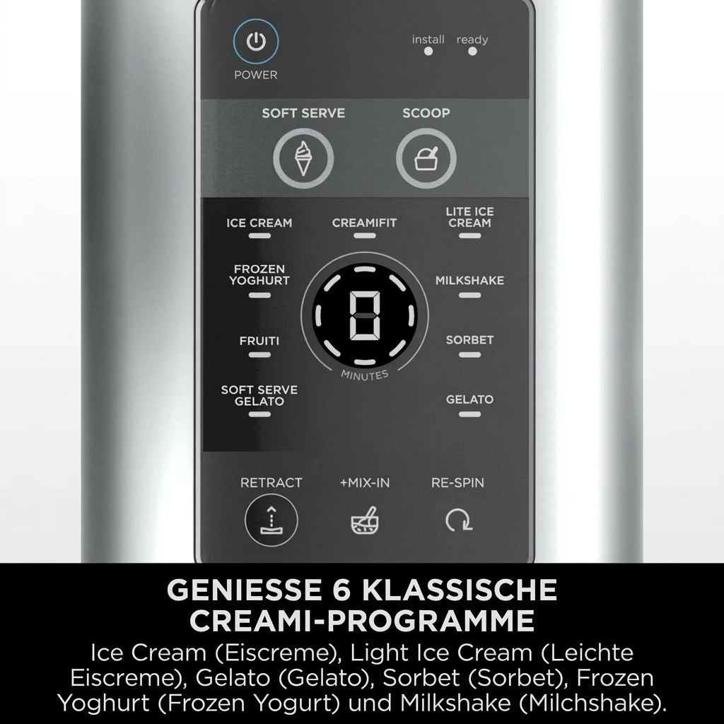 NINJA Eismaschine Ninja CREAMi Scoop & Swirl 13-in-1 Softeis- und Eismaschine NC701EU, 0,48 l