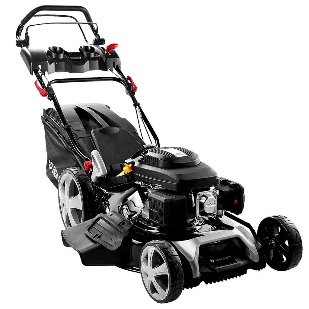 BRAST Benzinrasenmäher mit Antrieb 5,2kW  inkl. Motoröl, TÜV, 55 cm Schnittbreite, 60L Fangkorb