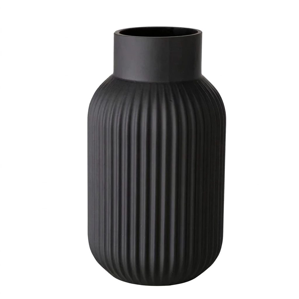 BOLTZE Tischvase Nordika Glas schwarz 22 cm rund, Blumenvase, skandinavisch