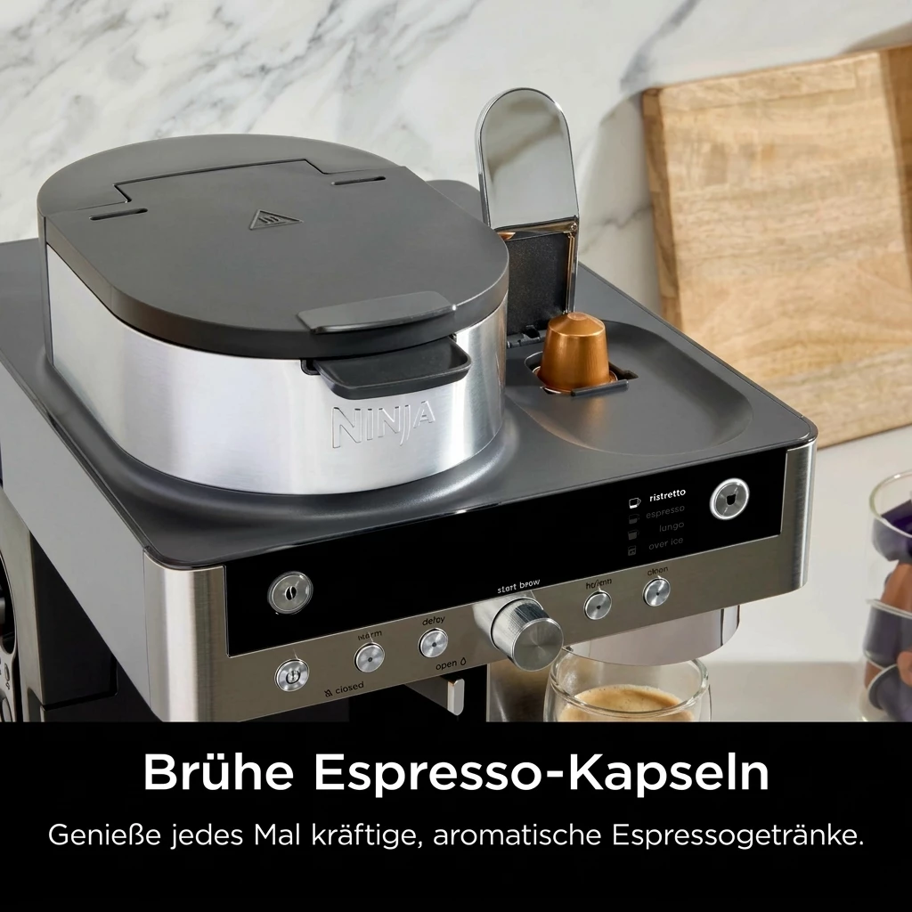 NINJA Filterkaffeemaschine und Espresso-Kapselmaschine Prestige DualBrew System CFN802EU, 1