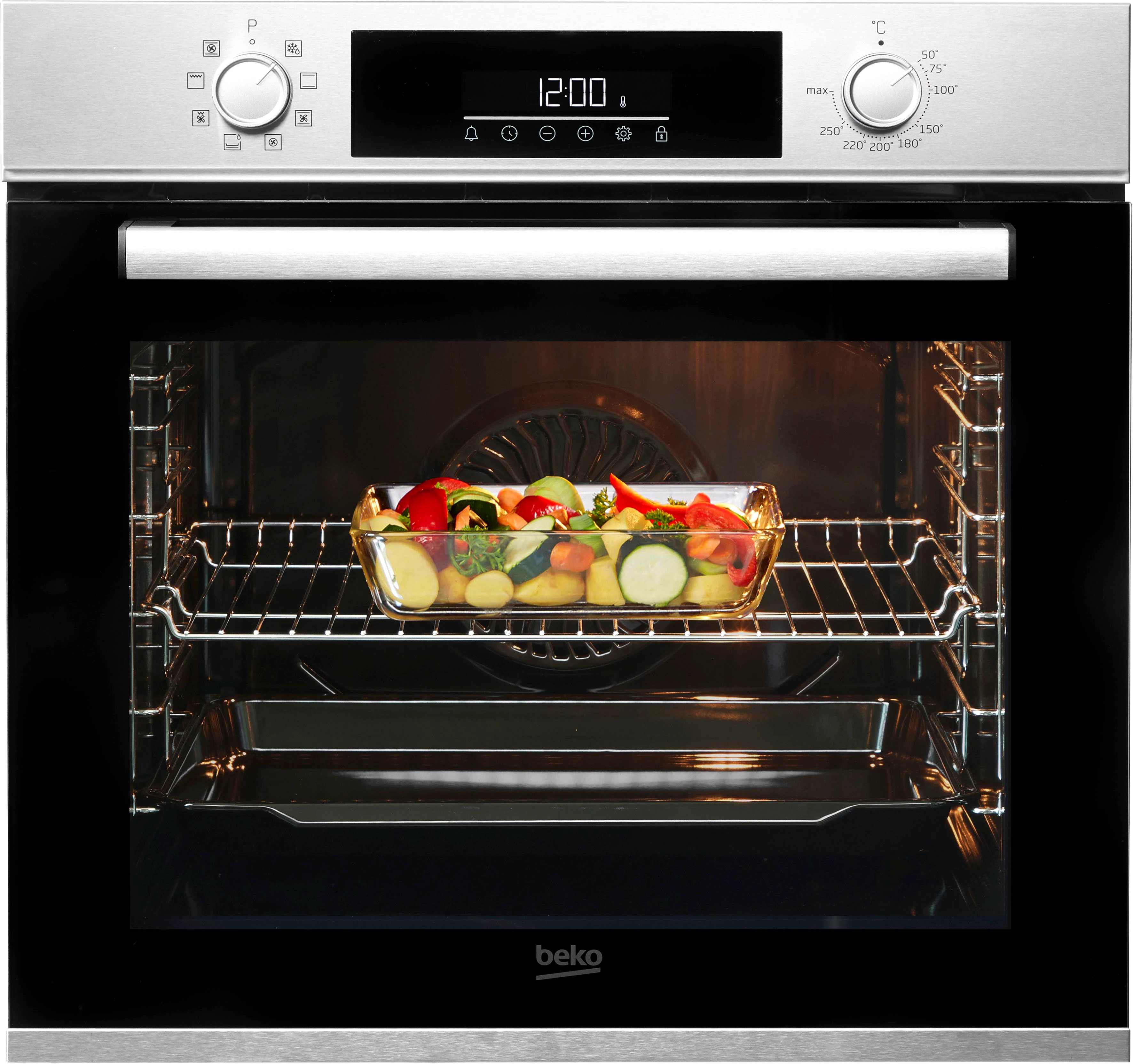 BEKO Backofen-Set BBSM12320X, mit Teleskopauszug nachrüstbar, Hydrolyse
