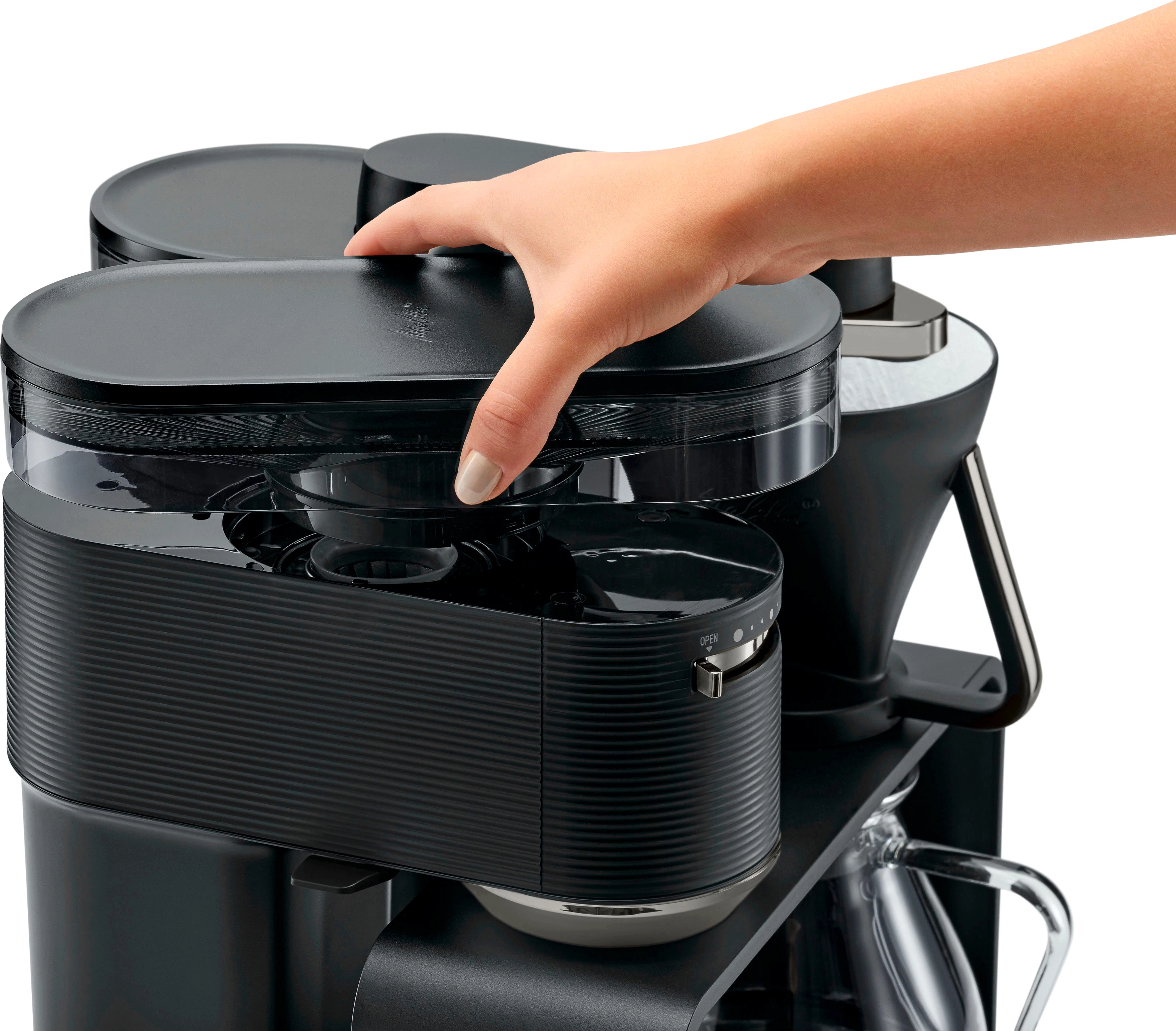 Melitta Kaffeemaschine mit Mahlwerk EPOS® 1024-03, 1l Kaffeekanne, Papierfilter 1x4