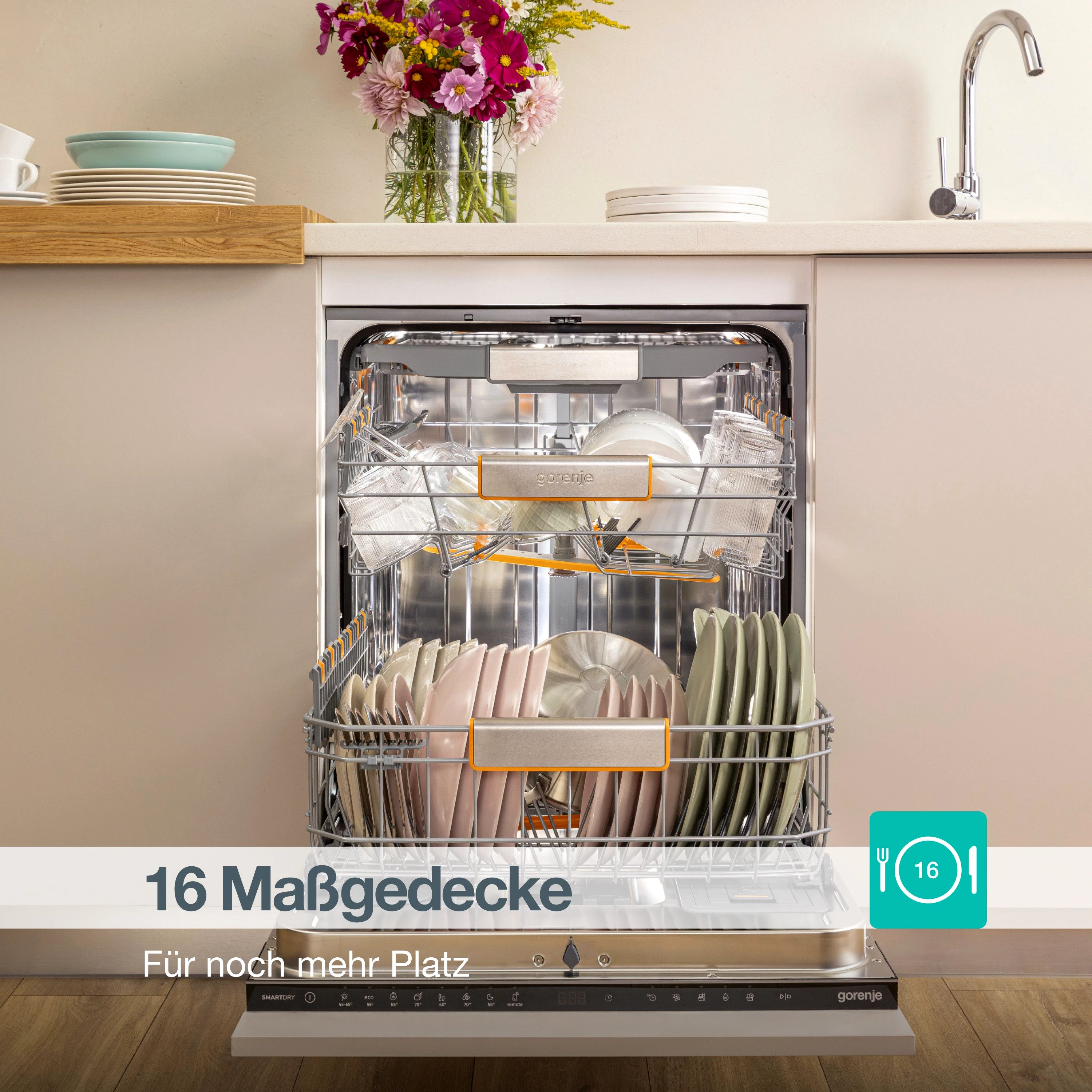 GORENJE vollintegrierbarer Geschirrspüler GV673A67, 9,5 l, 16 Maßgedecke