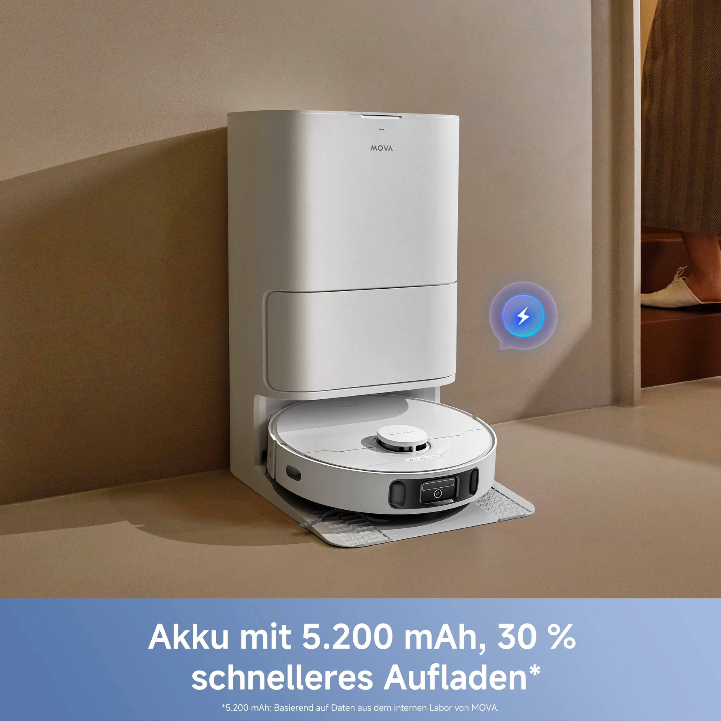 Mova Nass-Trocken-Saugroboter E40 Ultra mit Wischfunktion, 600 W, mit Beutel