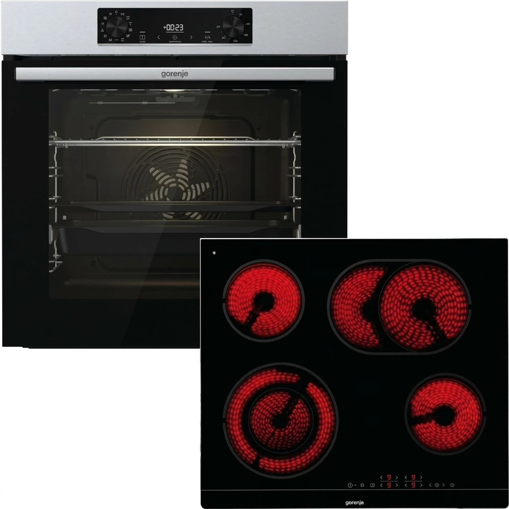 GORENJE Backofen-Set Pacific Backofen-Set Basic 2021, mit 1-fach-Teleskopauszug, Aqua Clean