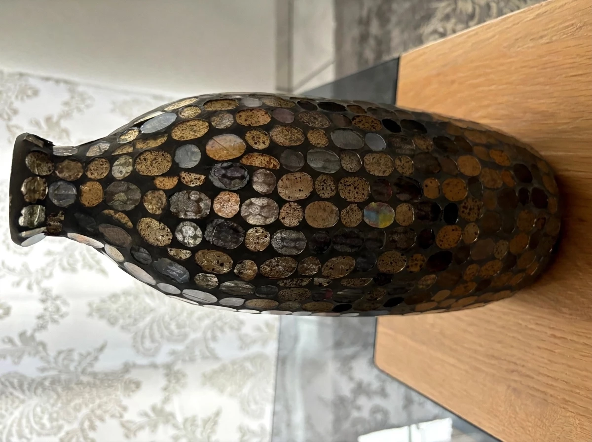 BOLTZE Dekovase Dekovase Vase Kemis höhe 32,5cm, braun, Mosaik Glasvase edel