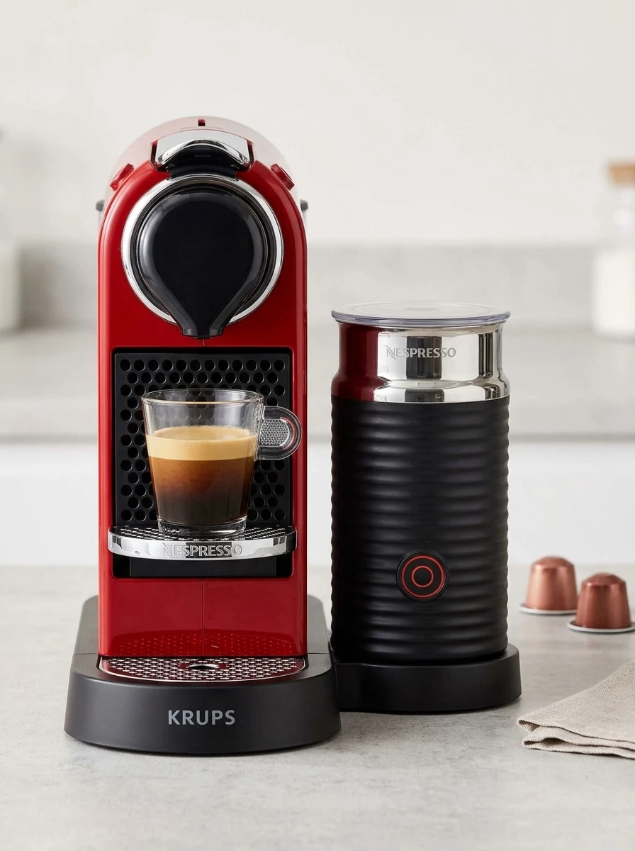 NESPRESSO Kapselmaschine XN7615 CitiZ & Milk von Krups, inkl. Aeroccino Milchaufschäumer