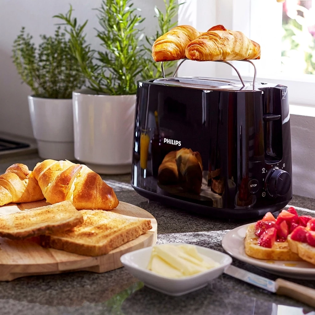 Philips Toaster HD2581/90 Daily Collection, 2 kurze Schlitze, für 2 Scheiben, 830 W