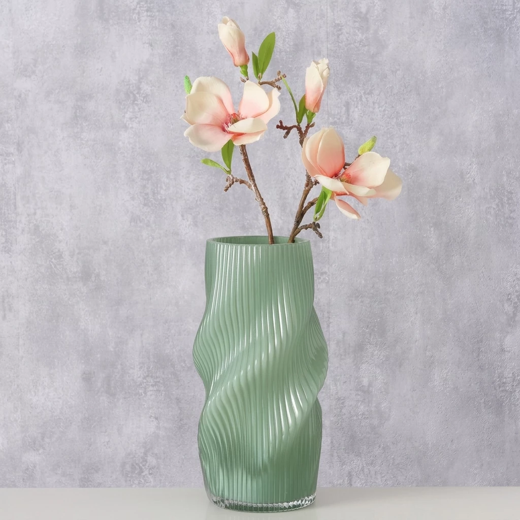 BOLTZE GRUPPE GmbH Dekovase Vase aus Glas geknittert VERESE, 30 cm (einzeln)