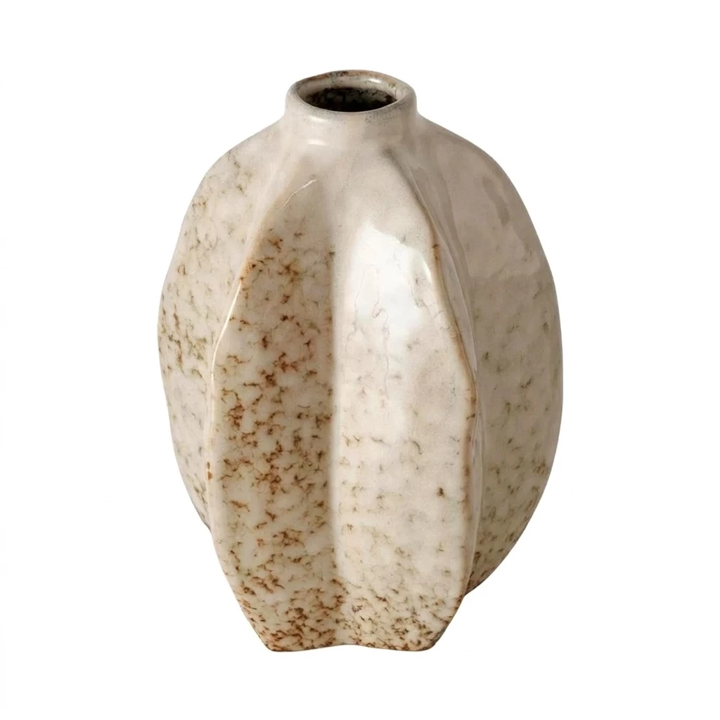 BOLTZE GRUPPE GmbH Dekovase ARQUETTE, Ø 12 x H 17 cm, Creme, Braun