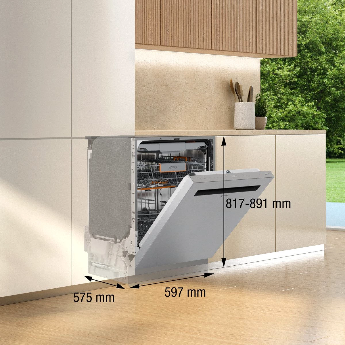 GORENJE Unterbaugeschirrspüler GU673A65X, 9,5 l, 16 Maßgedecke, TotalDry - auto. Türöffnung