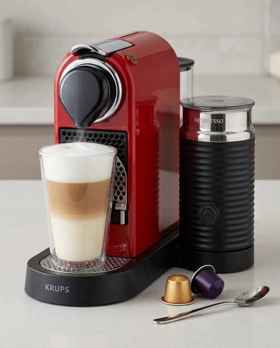 NESPRESSO Kapselmaschine XN7615 CitiZ & Milk von Krups, inkl. Aeroccino Milchaufschäumer