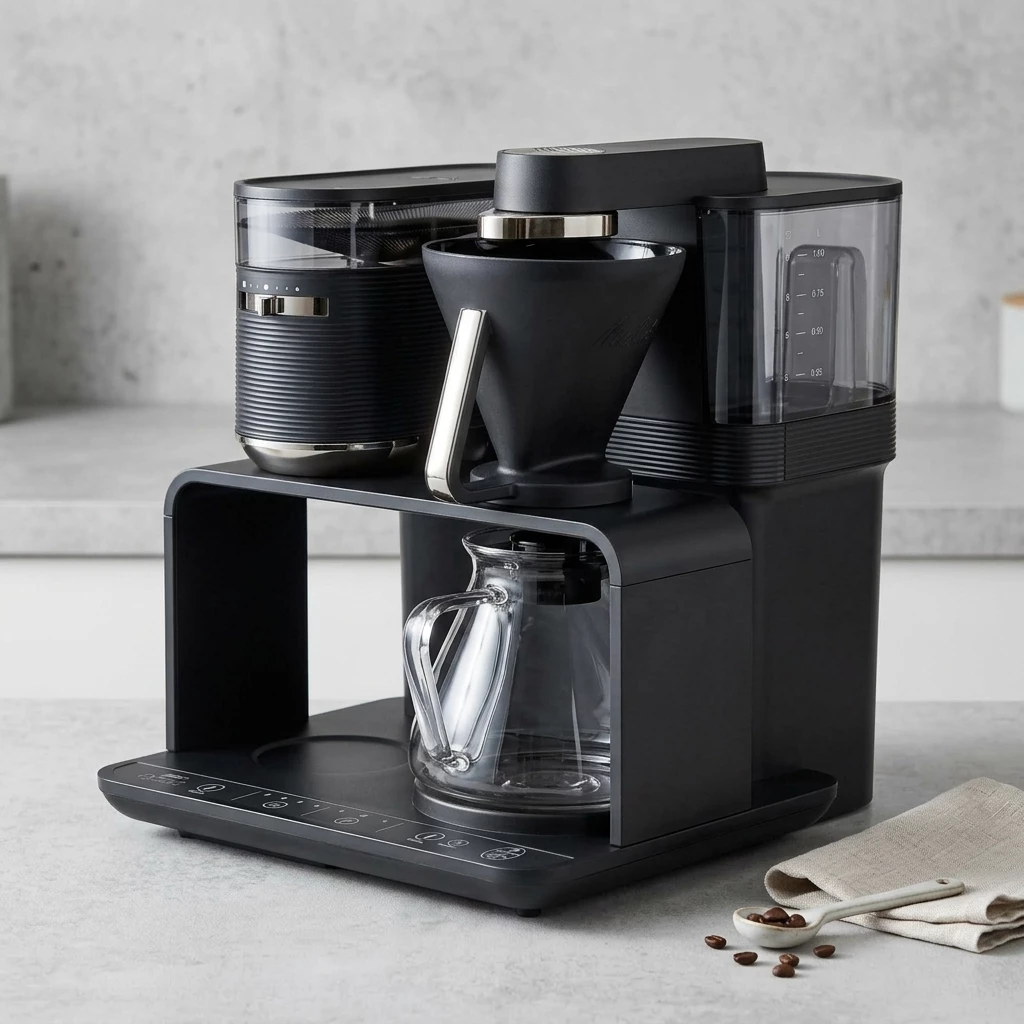 Melitta Kaffeemaschine mit Mahlwerk EPOS® 1024-03, 1l Kaffeekanne, Papierfilter 1x4