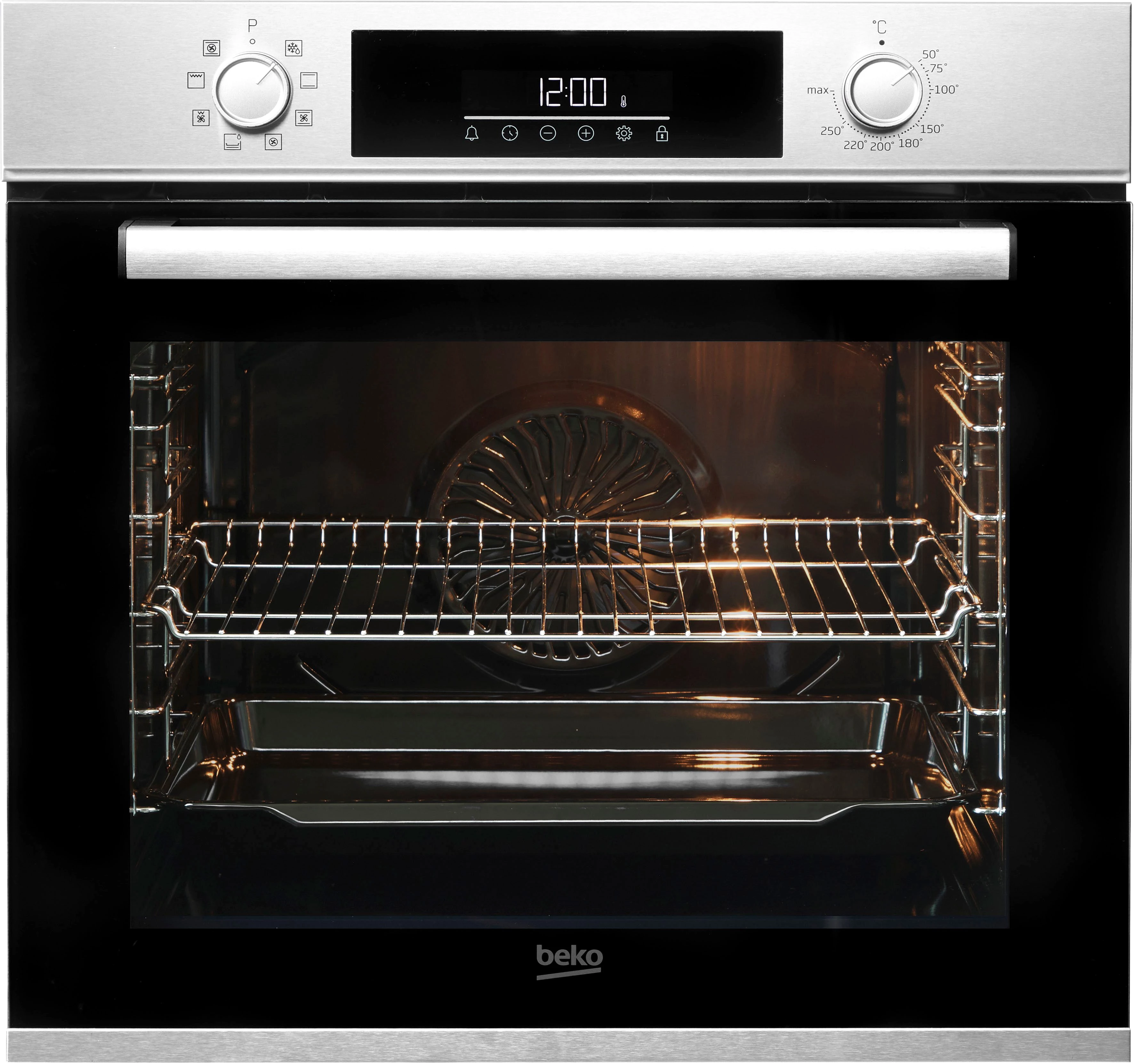 BEKO Backofen-Set BBSM12320X, mit Teleskopauszug nachrüstbar, Hydrolyse