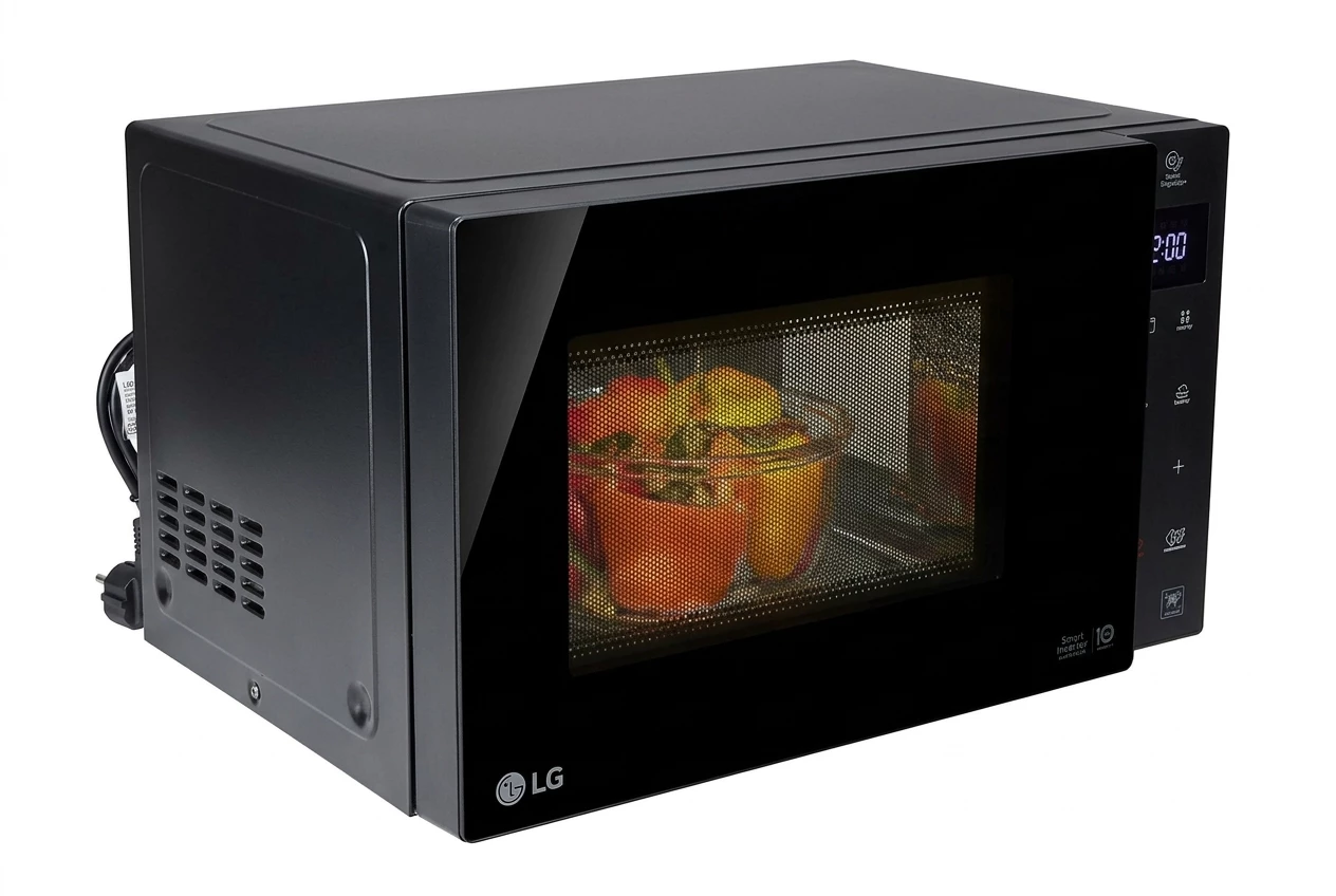 LG Mikrowelle MH 6535 GIS,  mit Quarzgrill, Smart Inverter Technologie & EasyClean, Grill, 25 l
