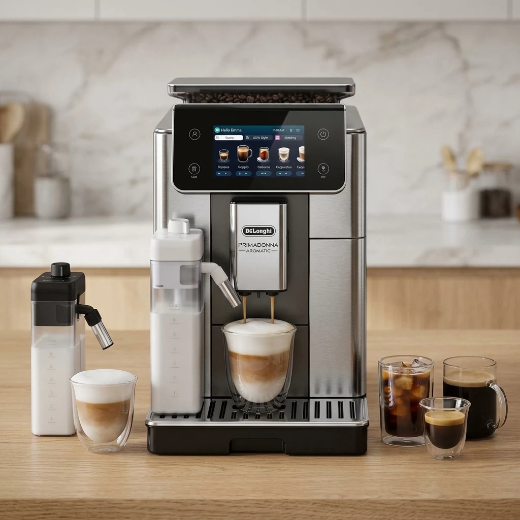De'Longhi Kaffeevollautomat Primadonna Aromatic ECAM630.75.TM - 35 eiskalte & heiße Kaffeerezepte