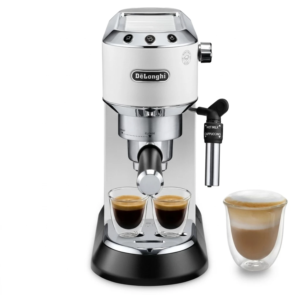 De'Longhi Dedica Style EC685.W Siebträgermaschine, Matt Weiß