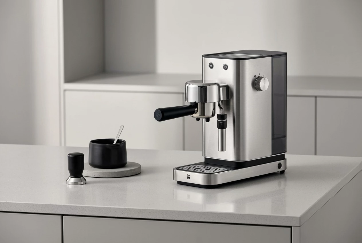 WMF Espressomaschine Lumero, kompakt, dezente LED-Beleuchtung, 15 bar, 1350 Watt, Milchschaumdüse