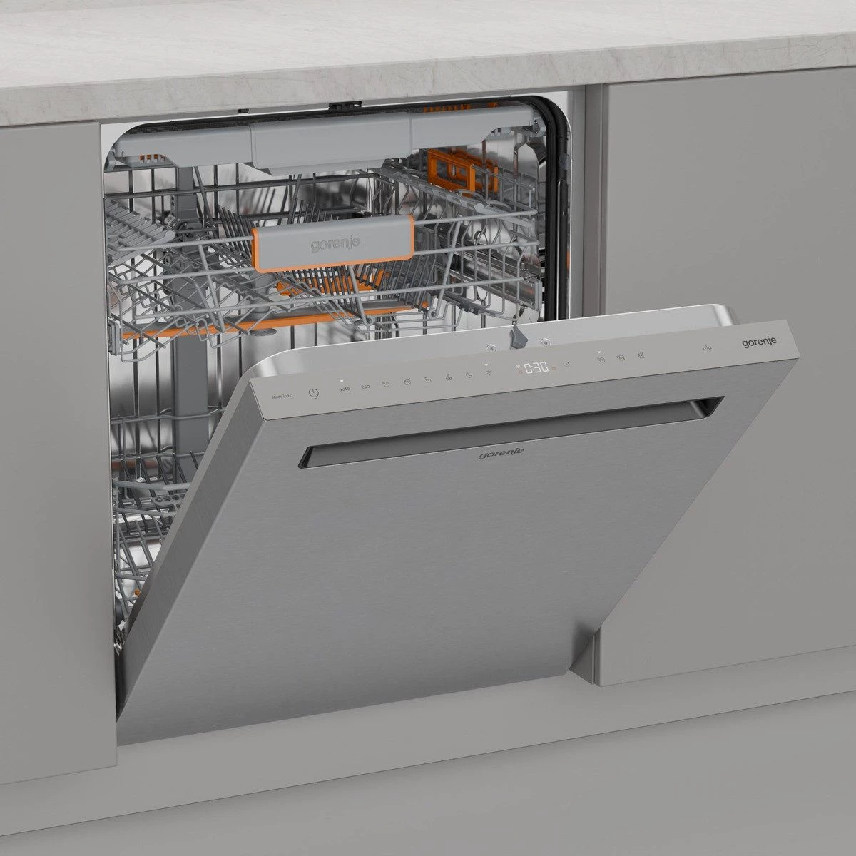 GORENJE Unterbaugeschirrspüler GU673A65X, 9,5 l, 16 Maßgedecke, TotalDry - auto. Türöffnung