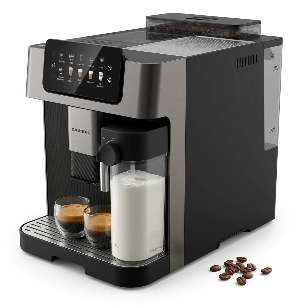 Grundig Kaffeevollautomat KVA 7230, Kaffeevollautomat mit 19 Bar, GrindPro™ & CreamyPro™ System