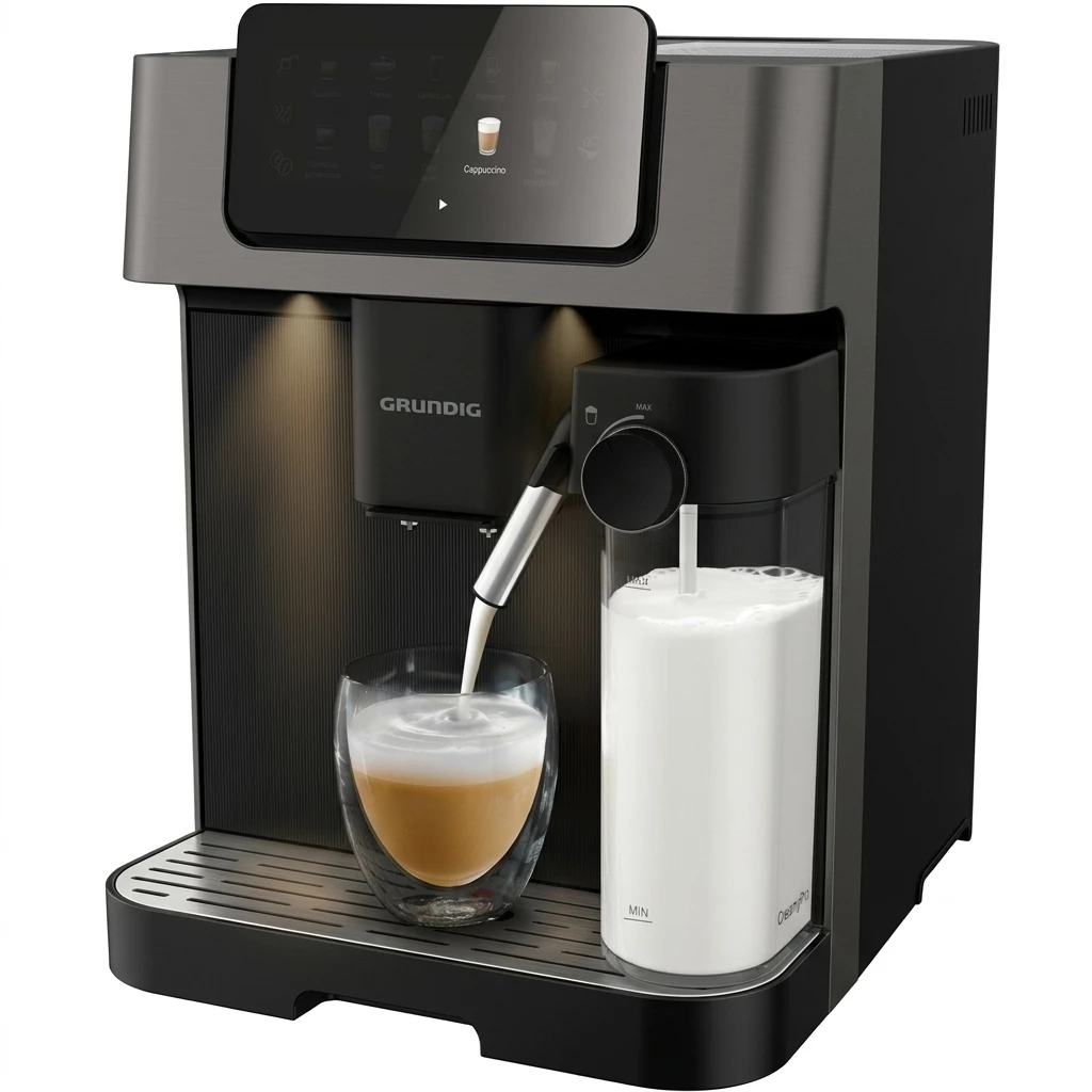 Grundig Kaffeevollautomat KVA 7230, Kaffeevollautomat mit 19 Bar, GrindPro™ & CreamyPro™ System