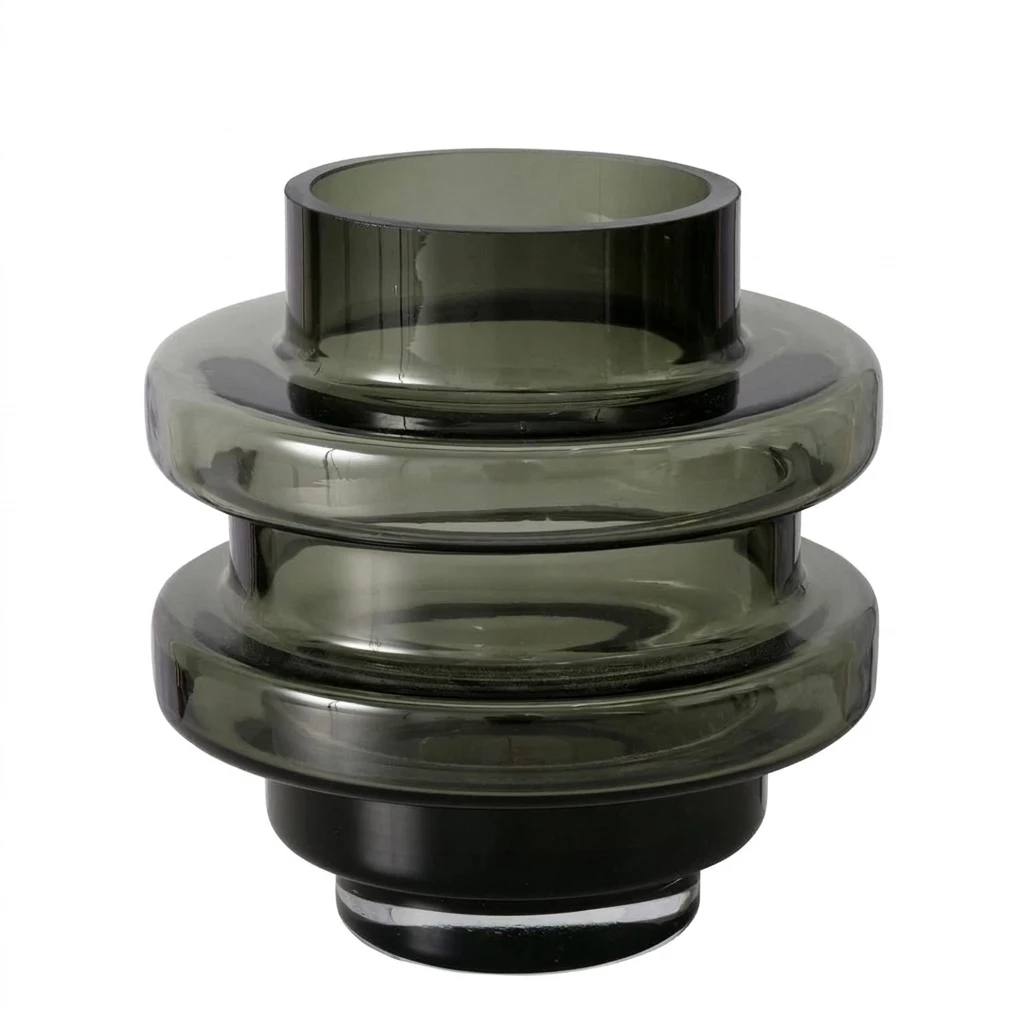 BOLTZE Dekovase Vase Cytra, 17,8 cm hoch, dunkelgrau, Glas, 2048482