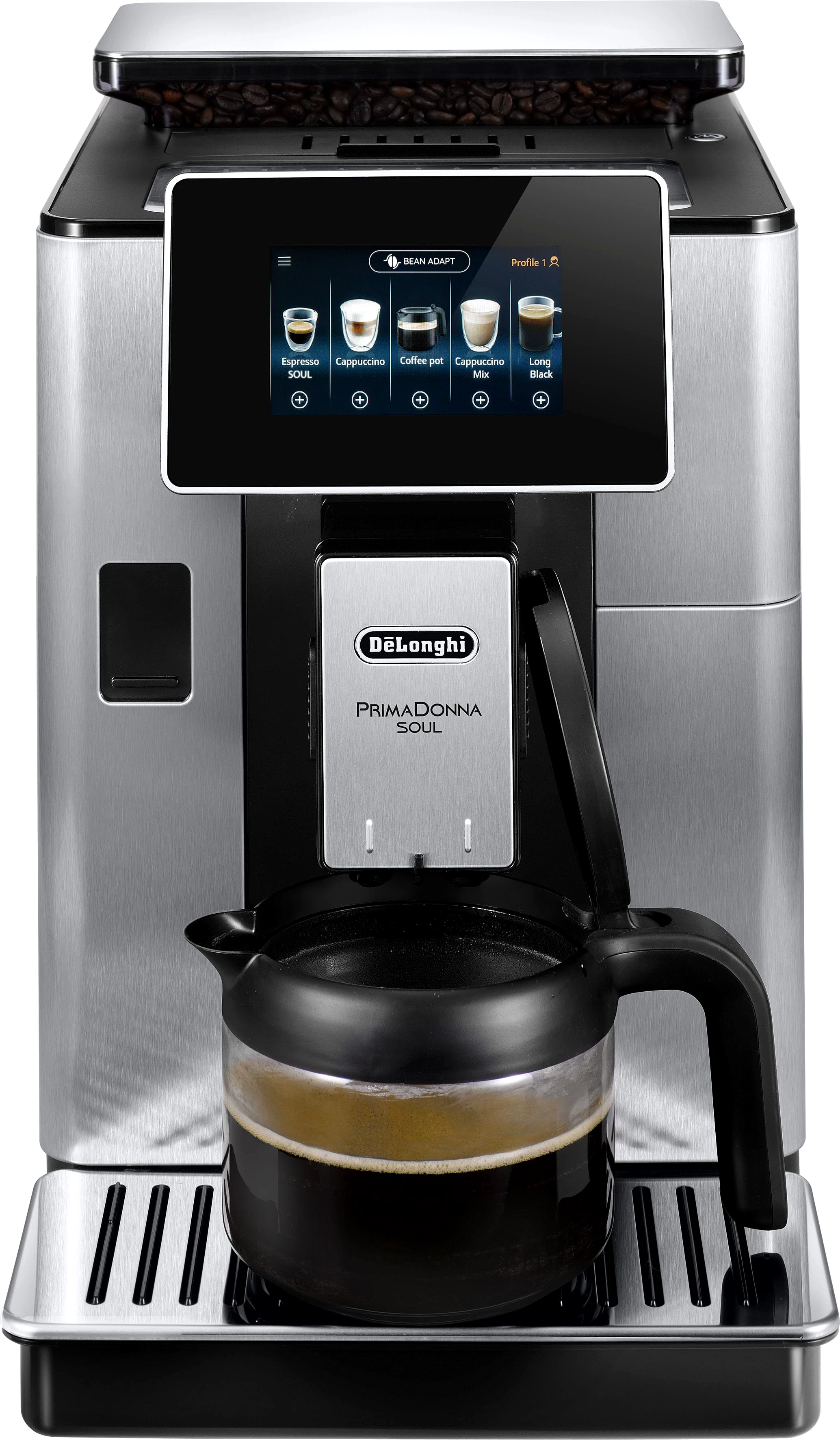 De'Longhi Kaffeevollautomat PrimaDonna Soul ECAM610.75.MB - Mit Kaffeekannen-Funktion