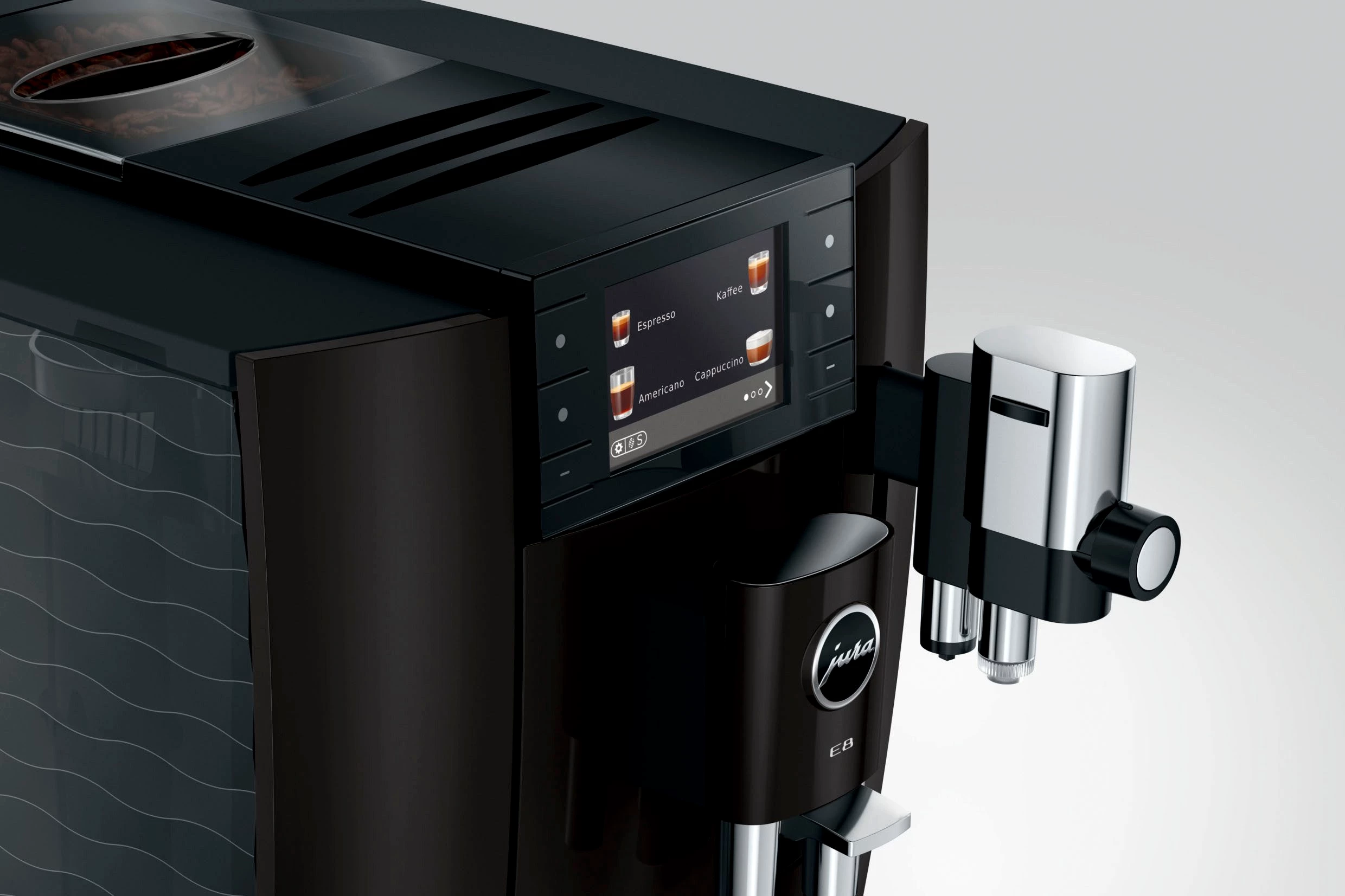JURA Kaffeevollautomat 15745 E8 , Piano Black, 27 Spezialitäten, WiFi, Hot & Light Brew, Sweet
