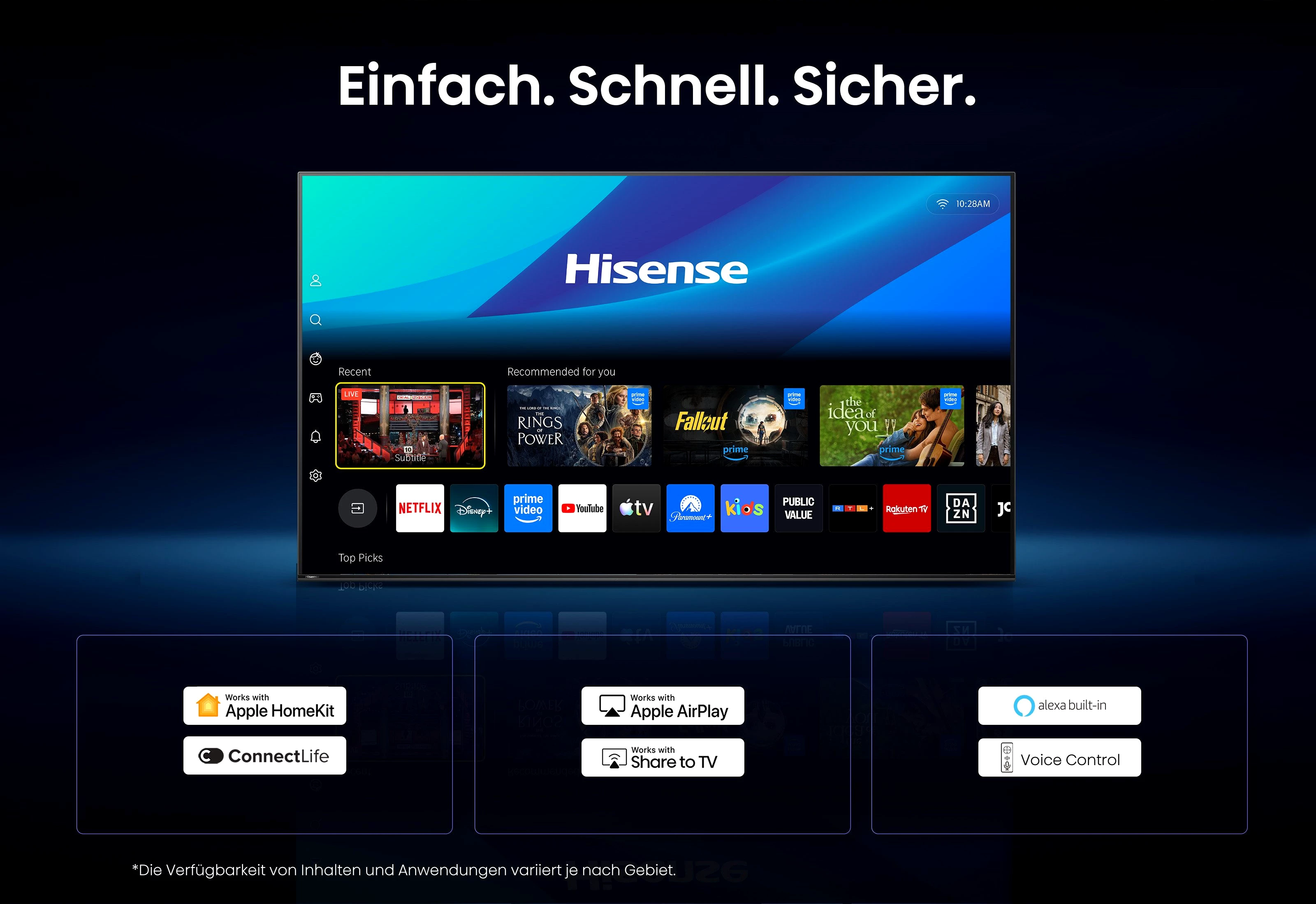 Hisense 58E7S QLED-Fernseher (146 cm/58 Zoll, 4K Ultra HD, Smart-TV)