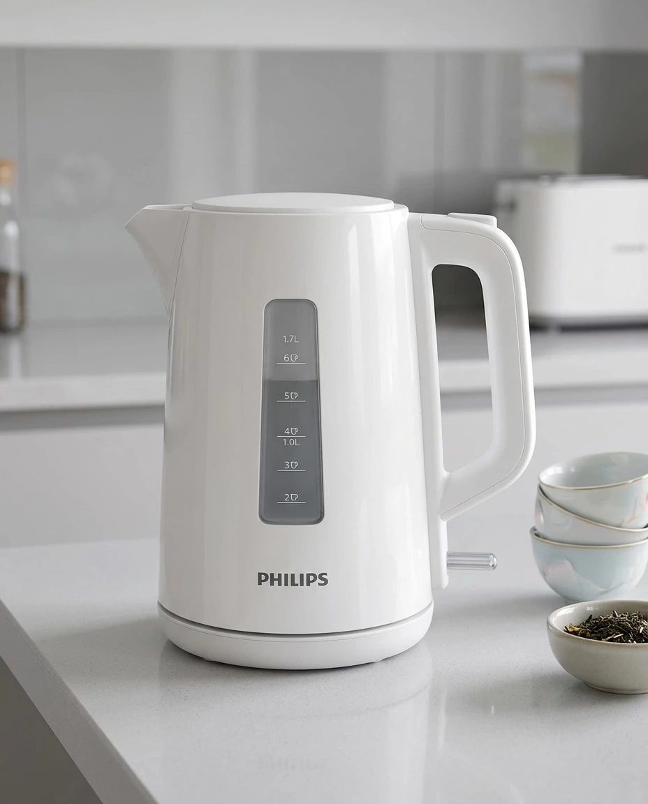 Philips Wasserkocher HD9318/00 Serie 3000, 1,7 l, 2200 W, Trockengehschutz