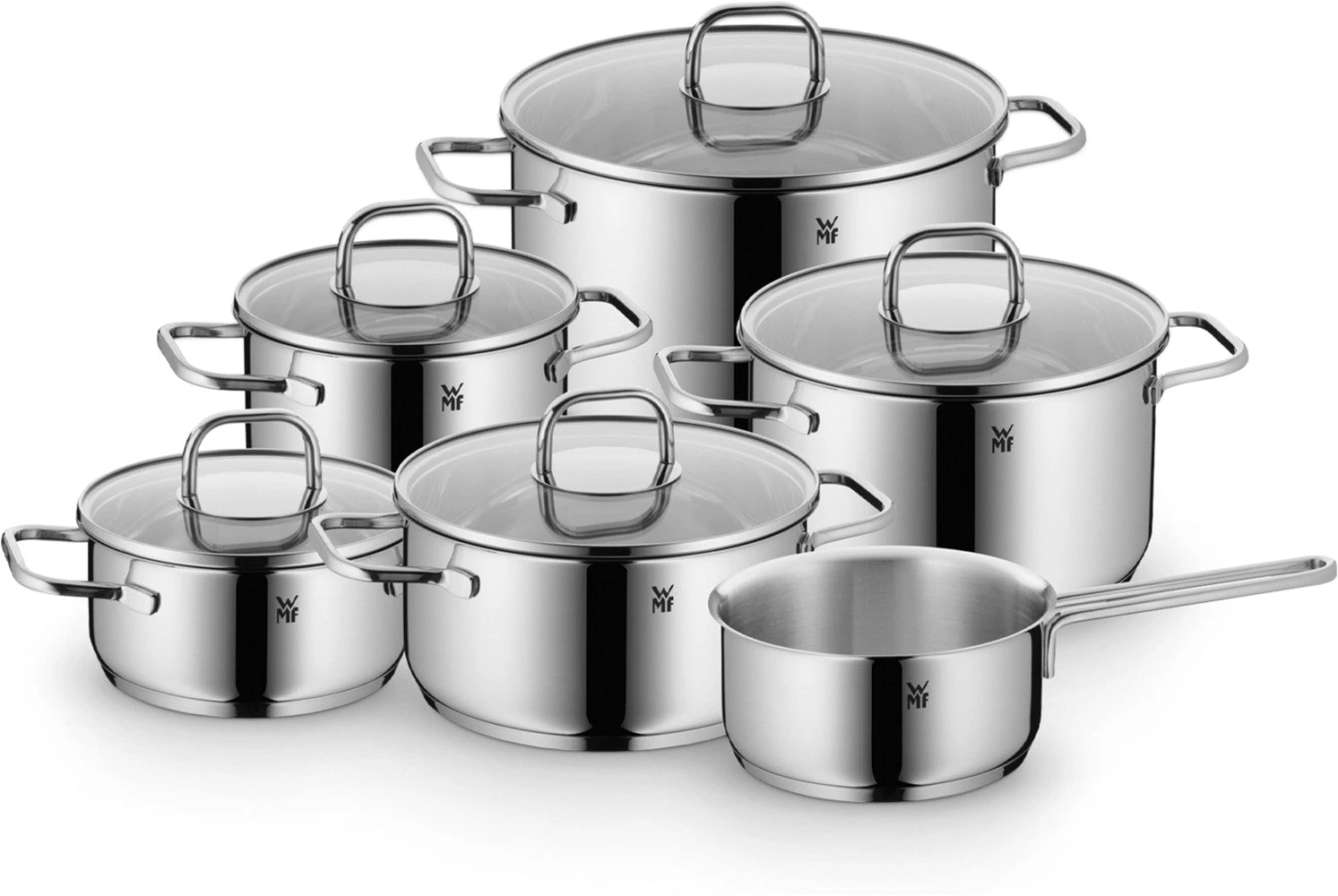 WMF Topf-Set Inspiration Induktion, Kochtopf Set mit Glasdeckel