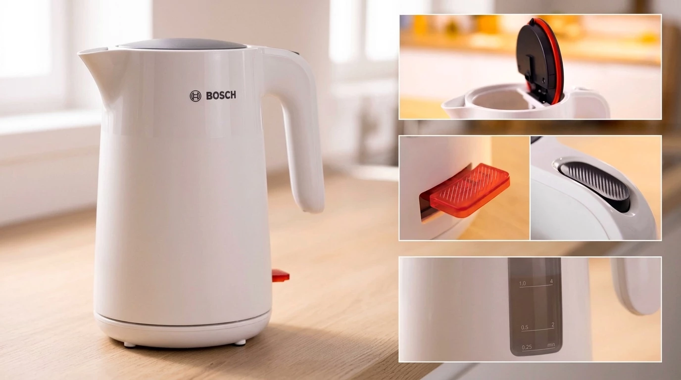 BOSCH Wasserkocher MyMoment TWK2M161, Abschaltautomatik, Überhitzungschutz, Tassenanzeige, 1,7 l