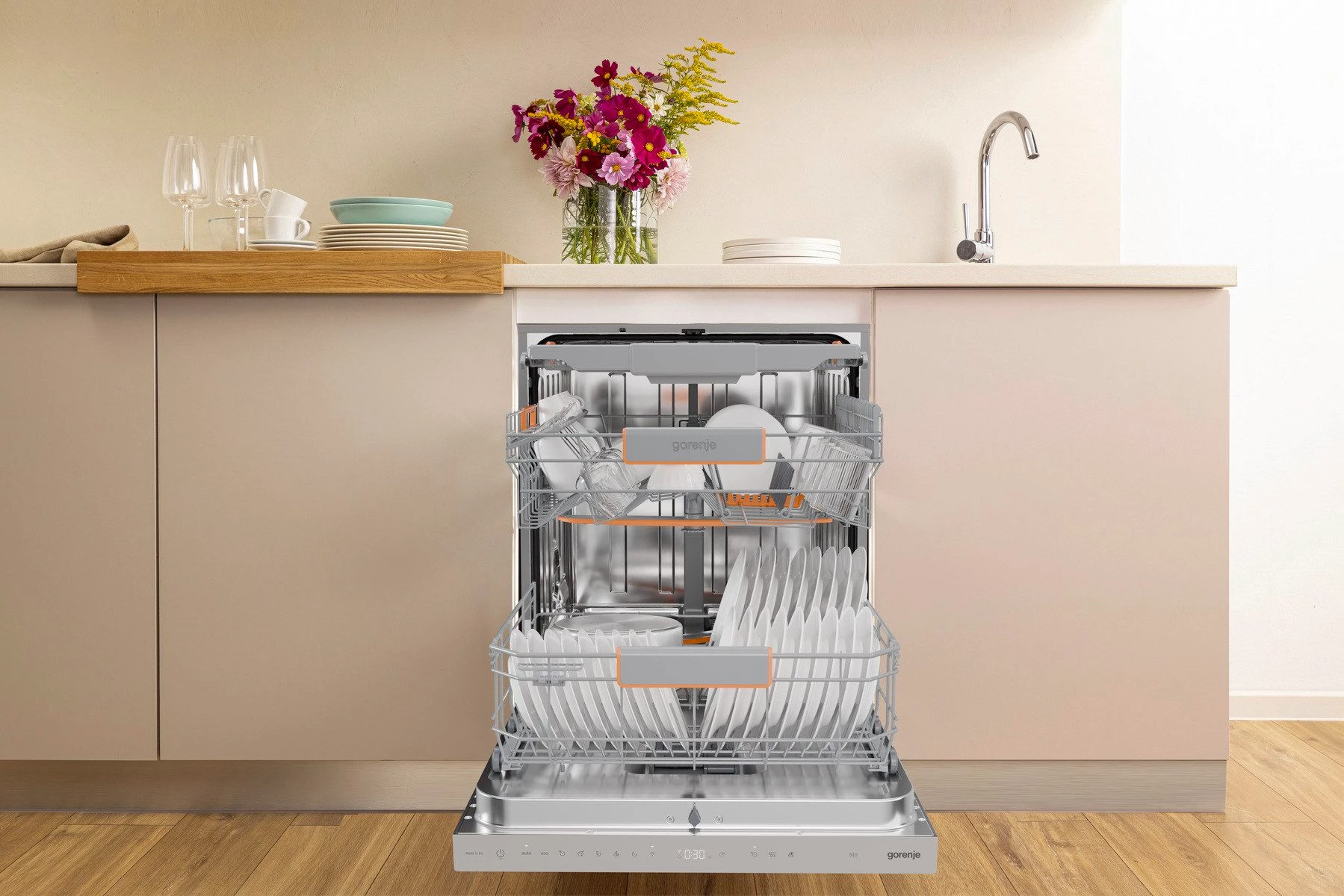 GORENJE Unterbaugeschirrspüler GU673A65X, 9,5 l, 16 Maßgedecke, TotalDry - auto. Türöffnung