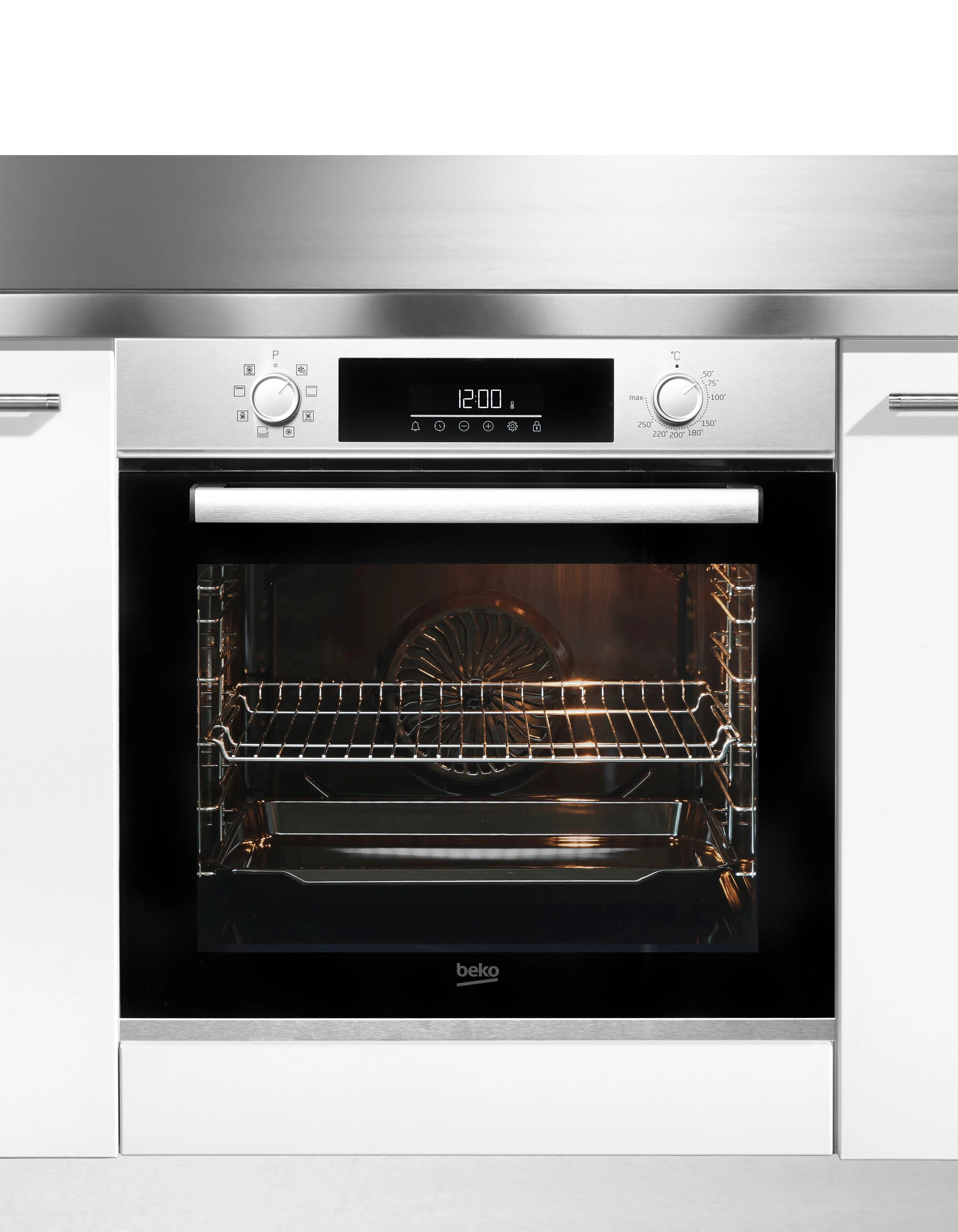 BEKO Backofen-Set BBSM12320X, mit Teleskopauszug nachrüstbar, Hydrolyse