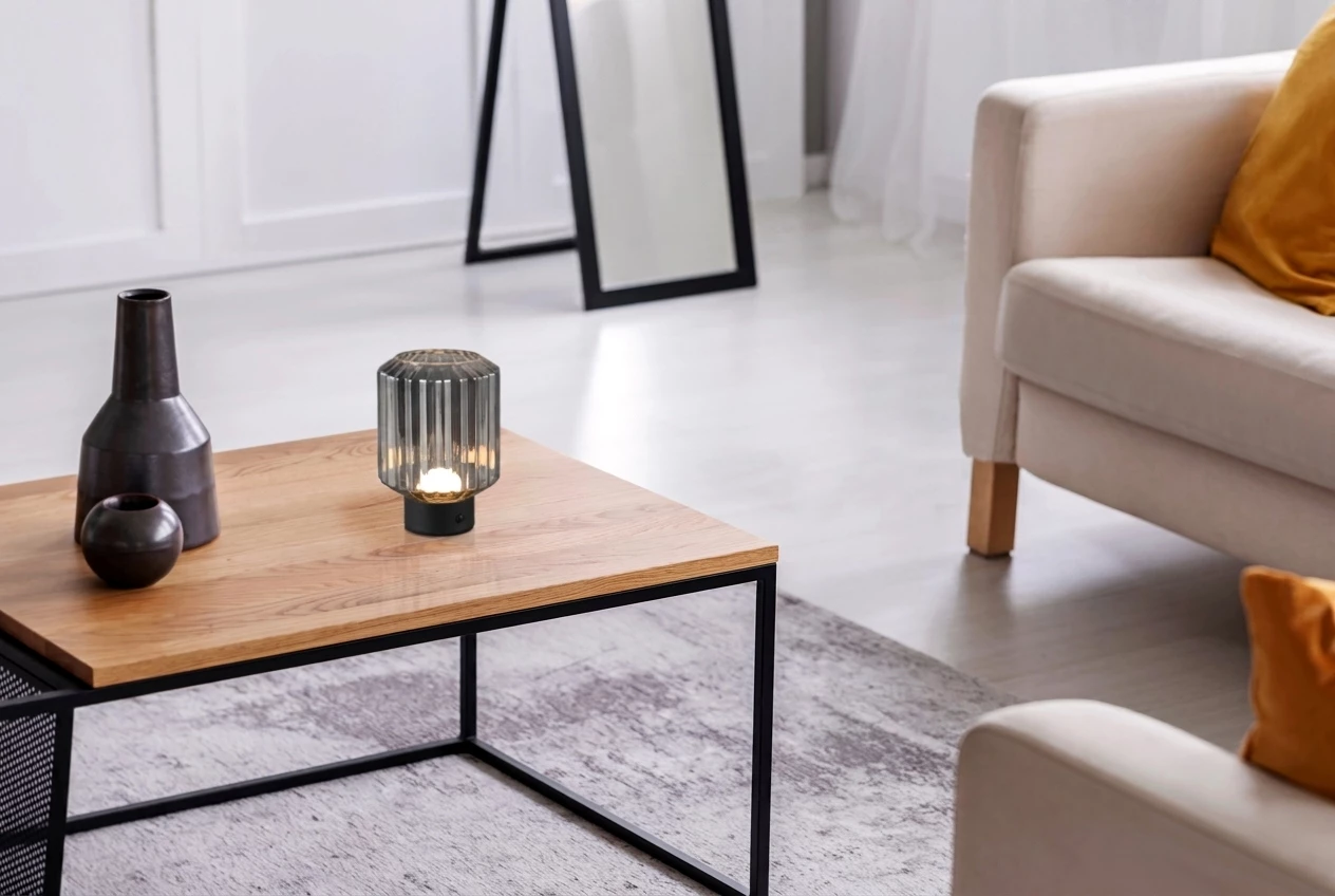 REALITY LEUCHTEN LORD LED-Tischleuchte Rauchgrau/Schwarz