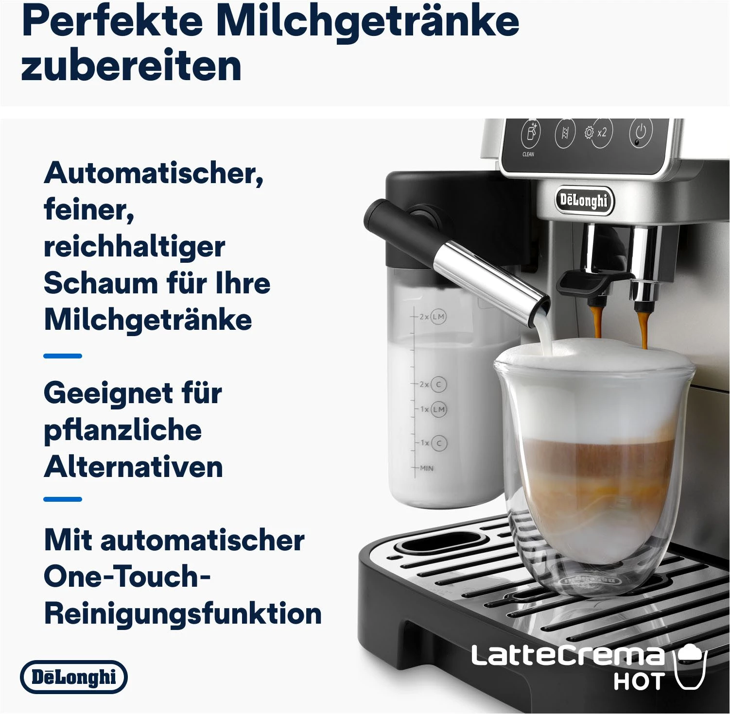 De'Longhi Kaffeevollautomat Start Milk ECAM220.80.SB, Milchkaraffe inklusive