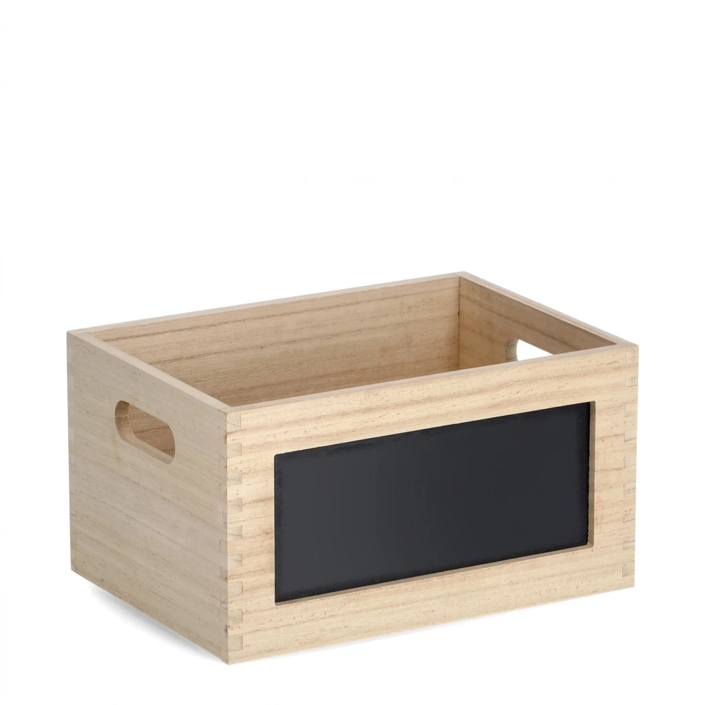 Zeller Present Aufbewahrungsbox Allzweckkiste mit Tafel Holz , Holzkiste mit Beschriftungsfeld