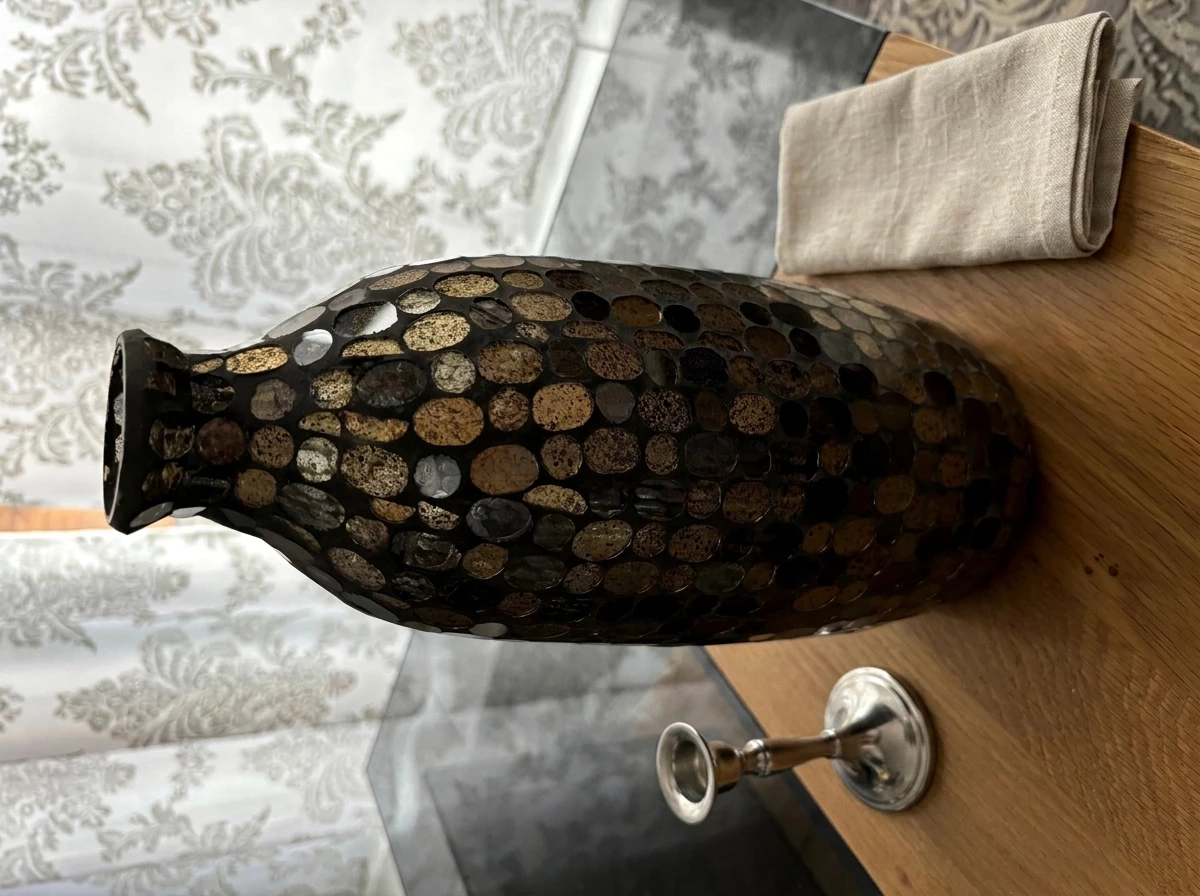 BOLTZE Dekovase Dekovase Vase Kemis höhe 32,5cm, braun, Mosaik Glasvase edel