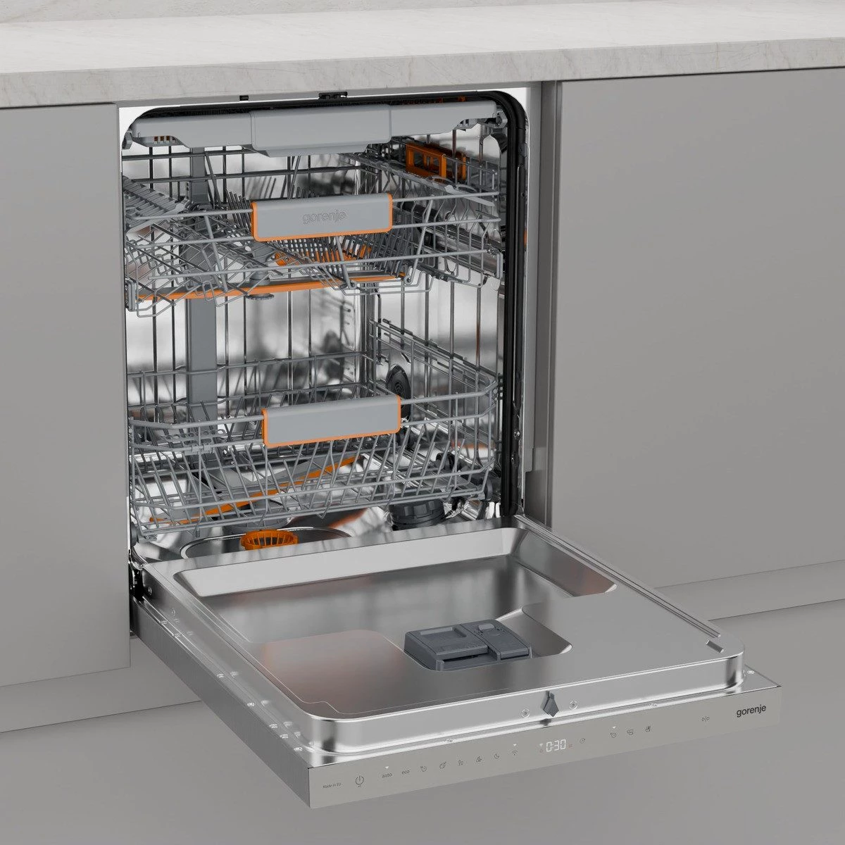 GORENJE Unterbaugeschirrspüler GU673A65X, 9,5 l, 16 Maßgedecke, TotalDry - auto. Türöffnung