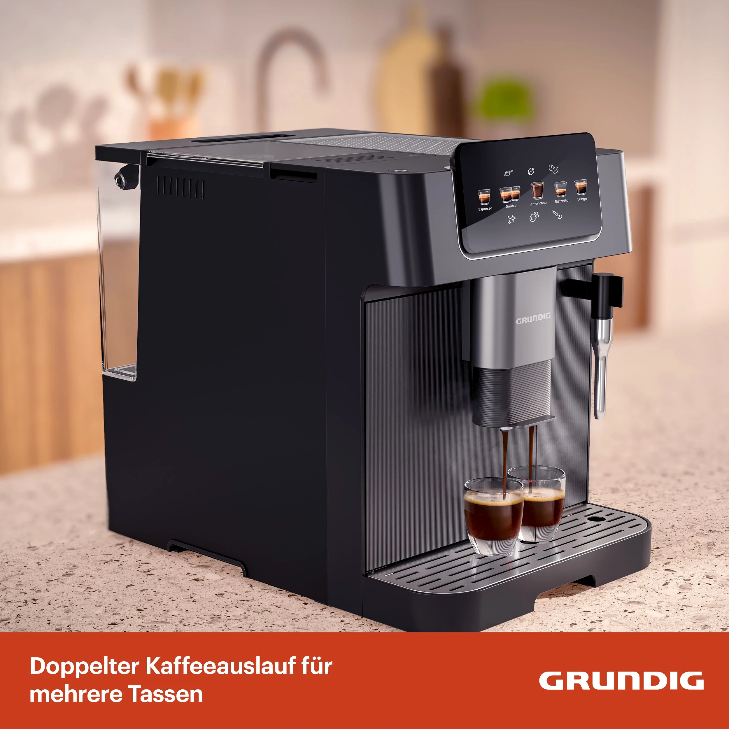 Grundig Kaffeevollautomat KVA 6230, 1350W Kaffeevollautomat mit 19 Bar